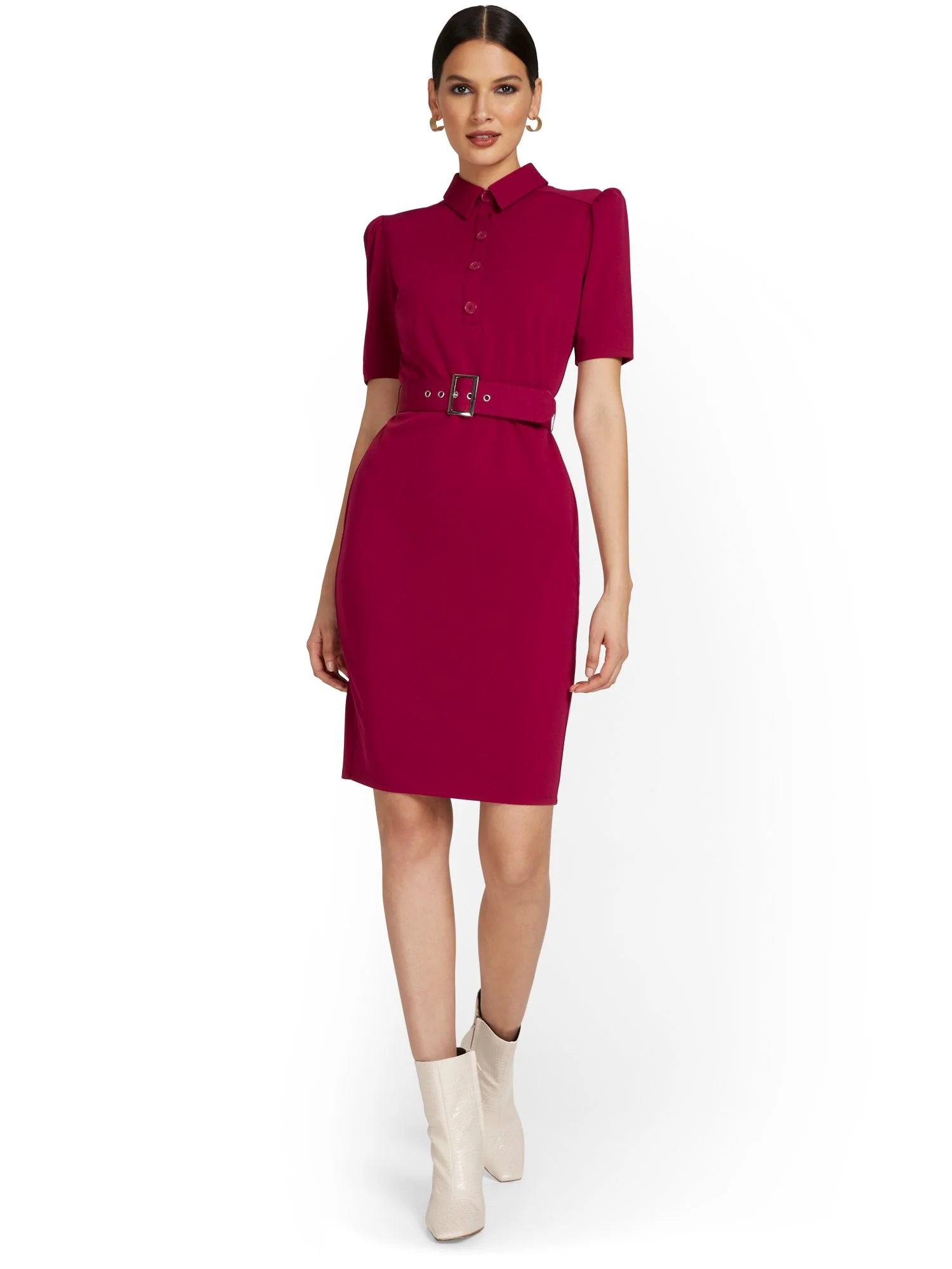 Polo-Collar Sheath Dress - Magic Crepe® - Image 6