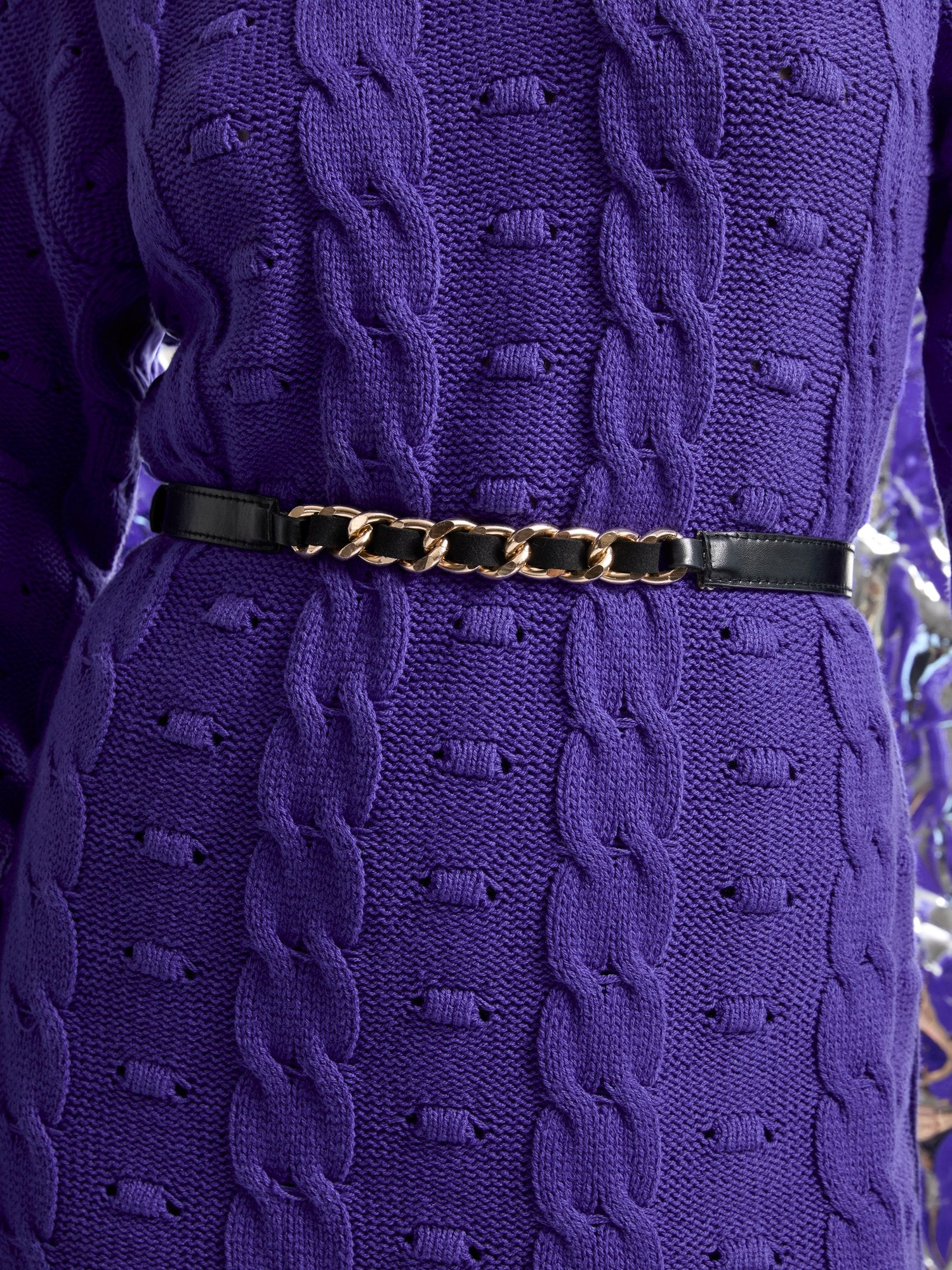 Pom-Pom Texture Sweater Dress - Image 4
