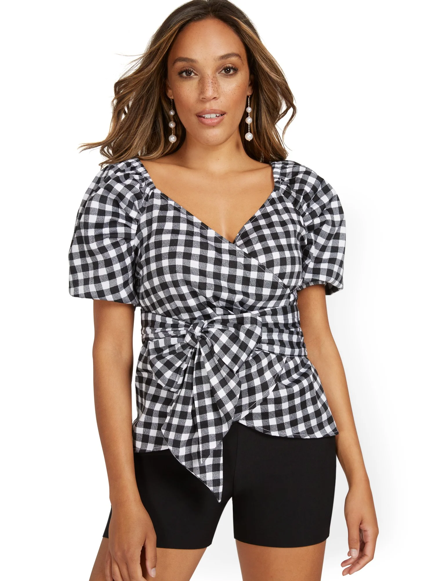 Poplin Bow-Front Wrap Top - Image 6