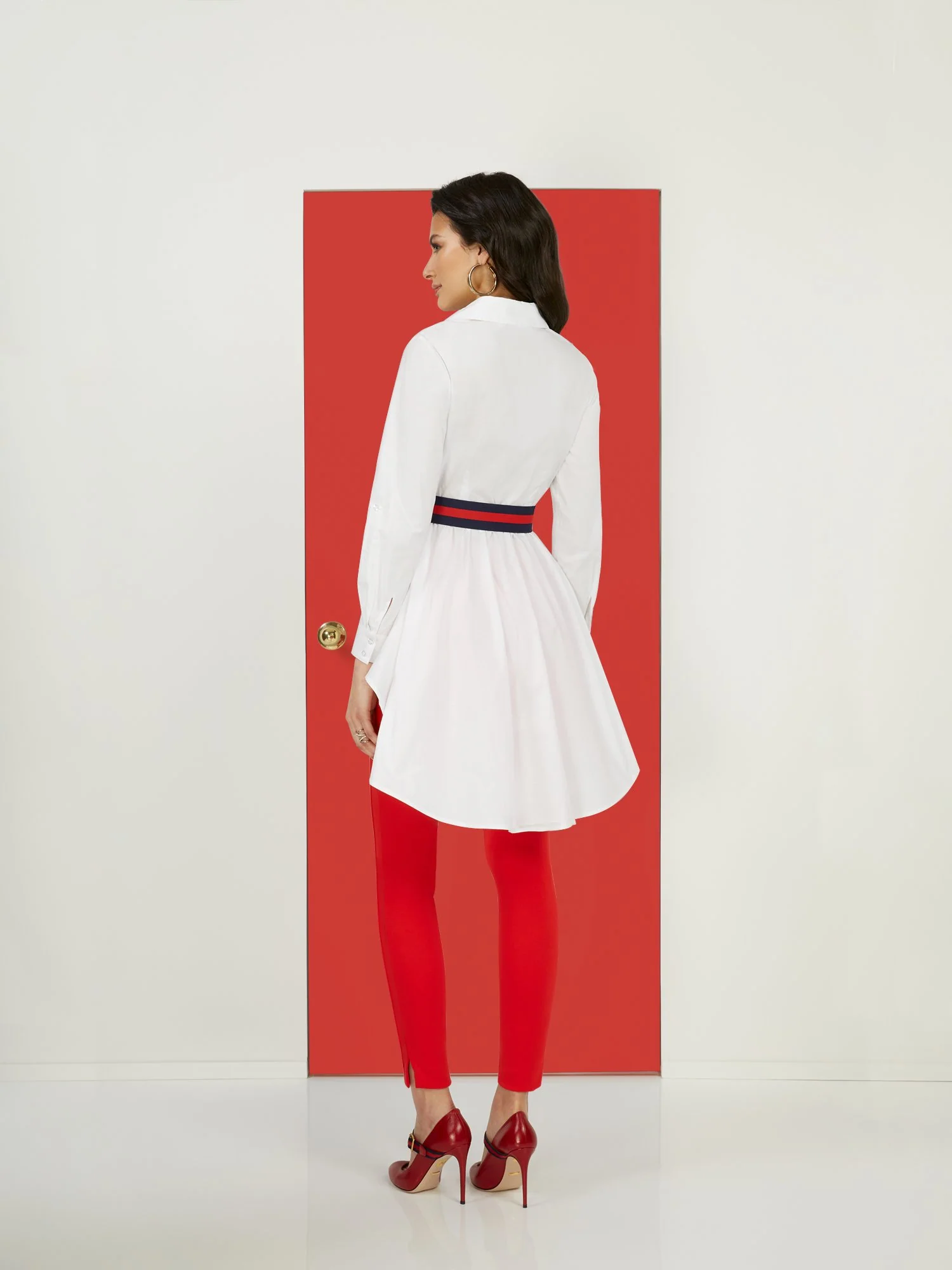Poplin Button-Down Belted Shirt - Image 3