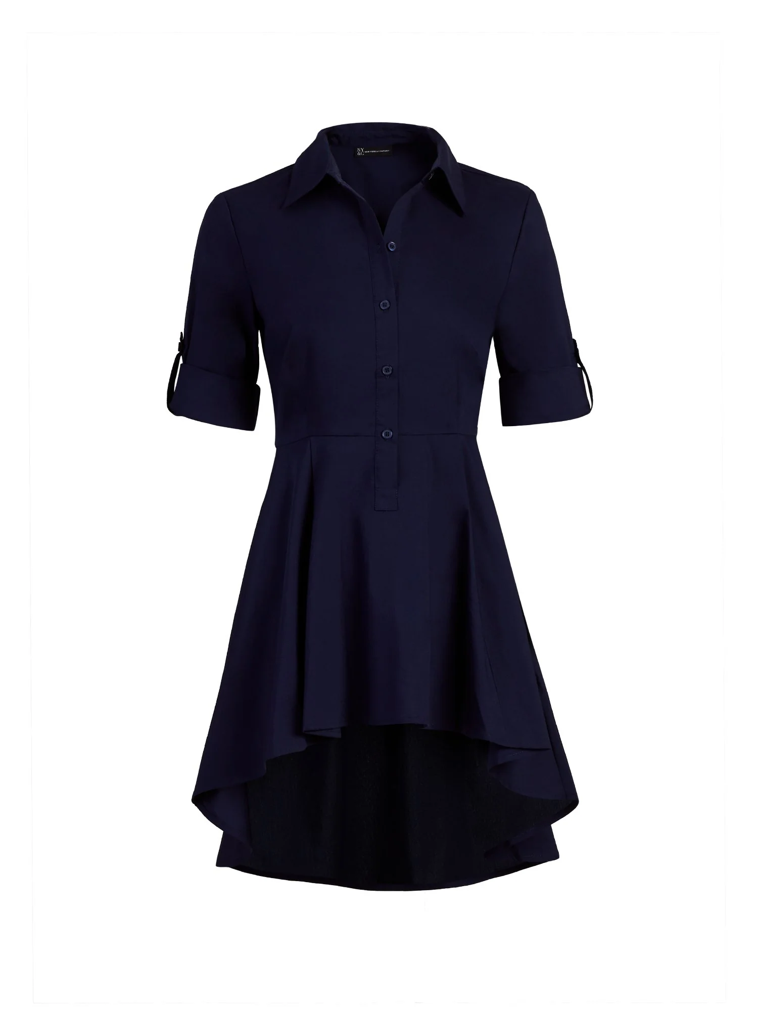 Poplin Peplum-Hem Tunic Shirt - Image 7