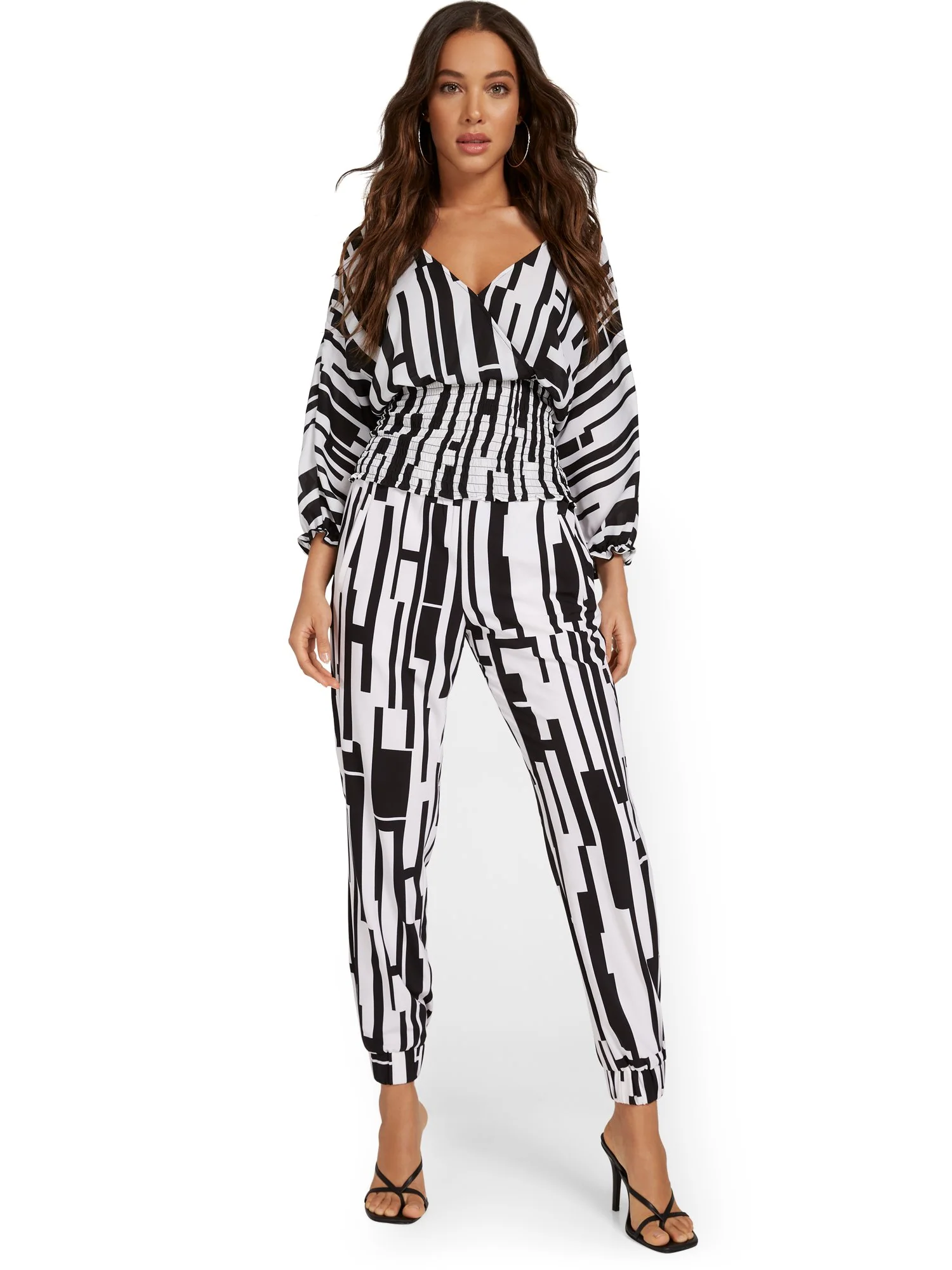 Printed Black & White Jogger Pant - Image 4