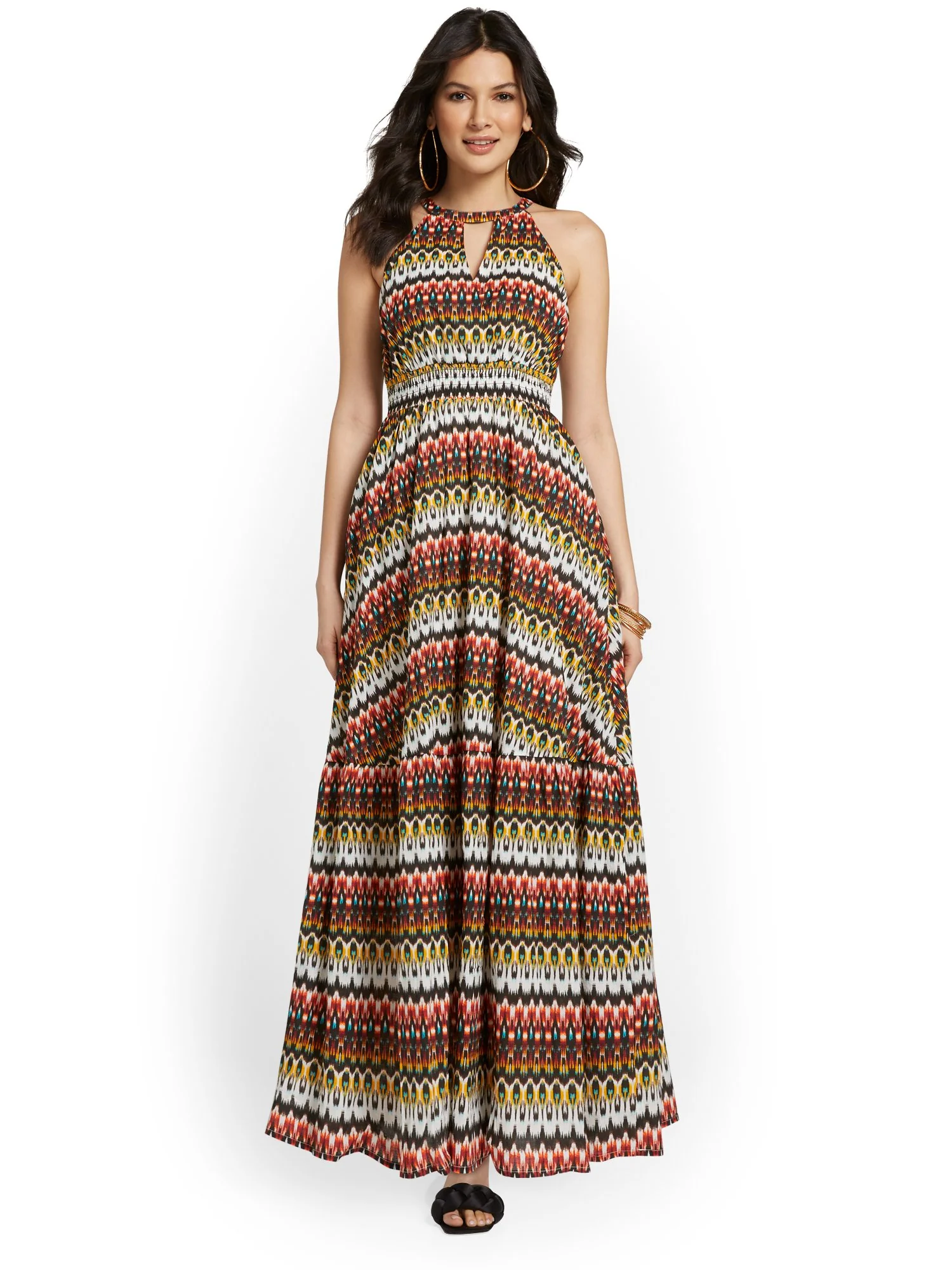 Printed Halterneck Maxi Dress