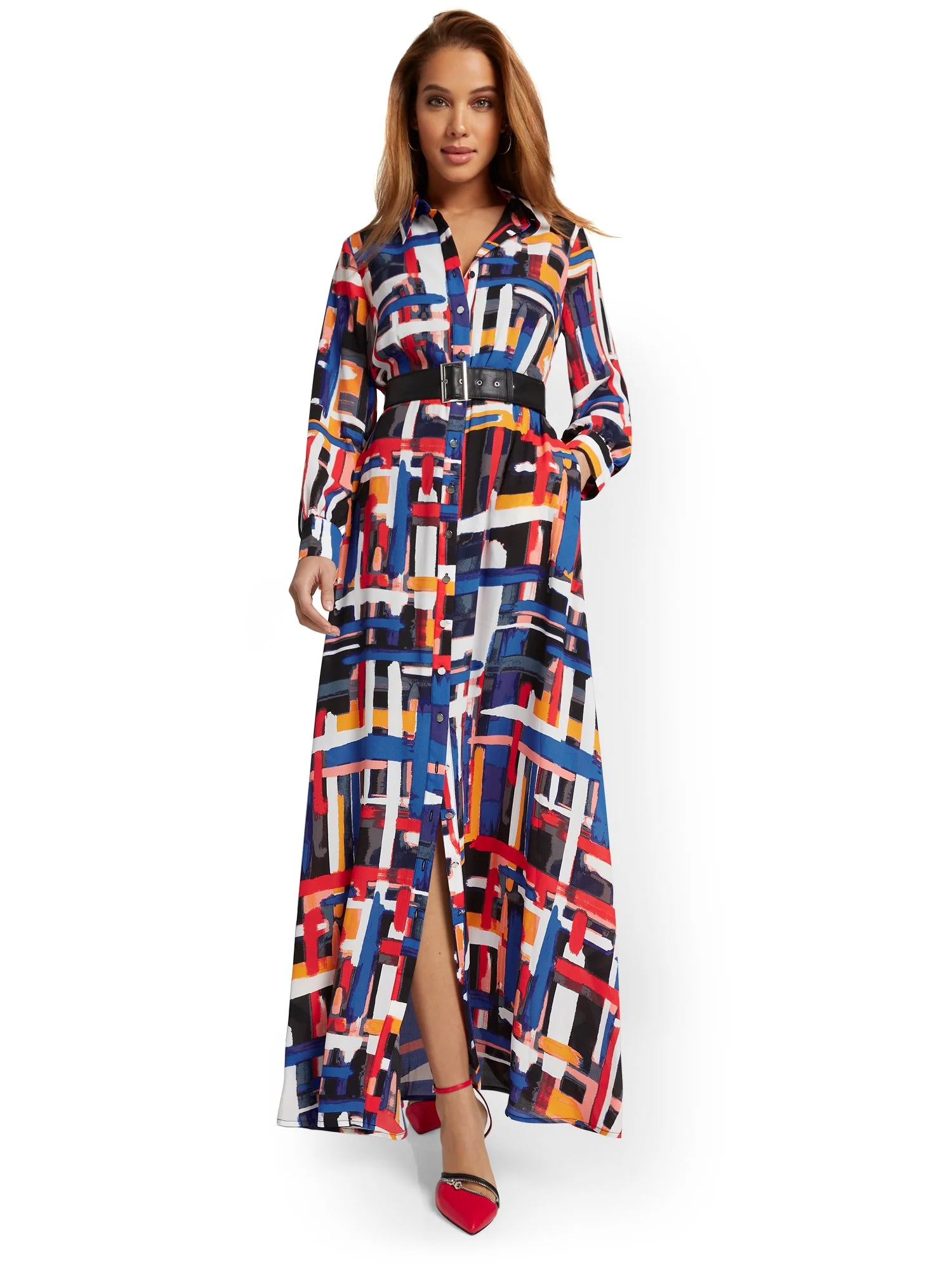 Printed Maxi Shirtdress - Image 2