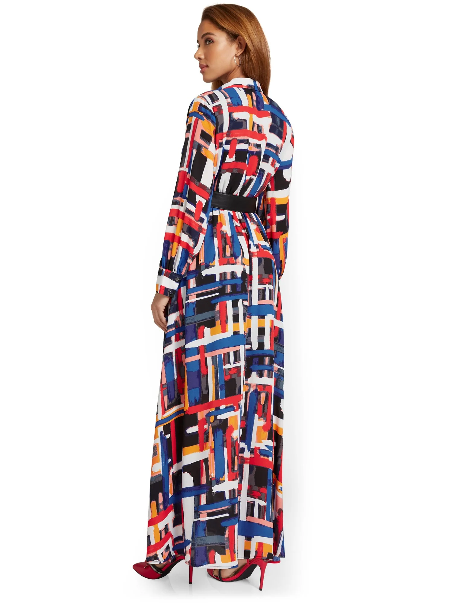 Printed Maxi Shirtdress - Image 3