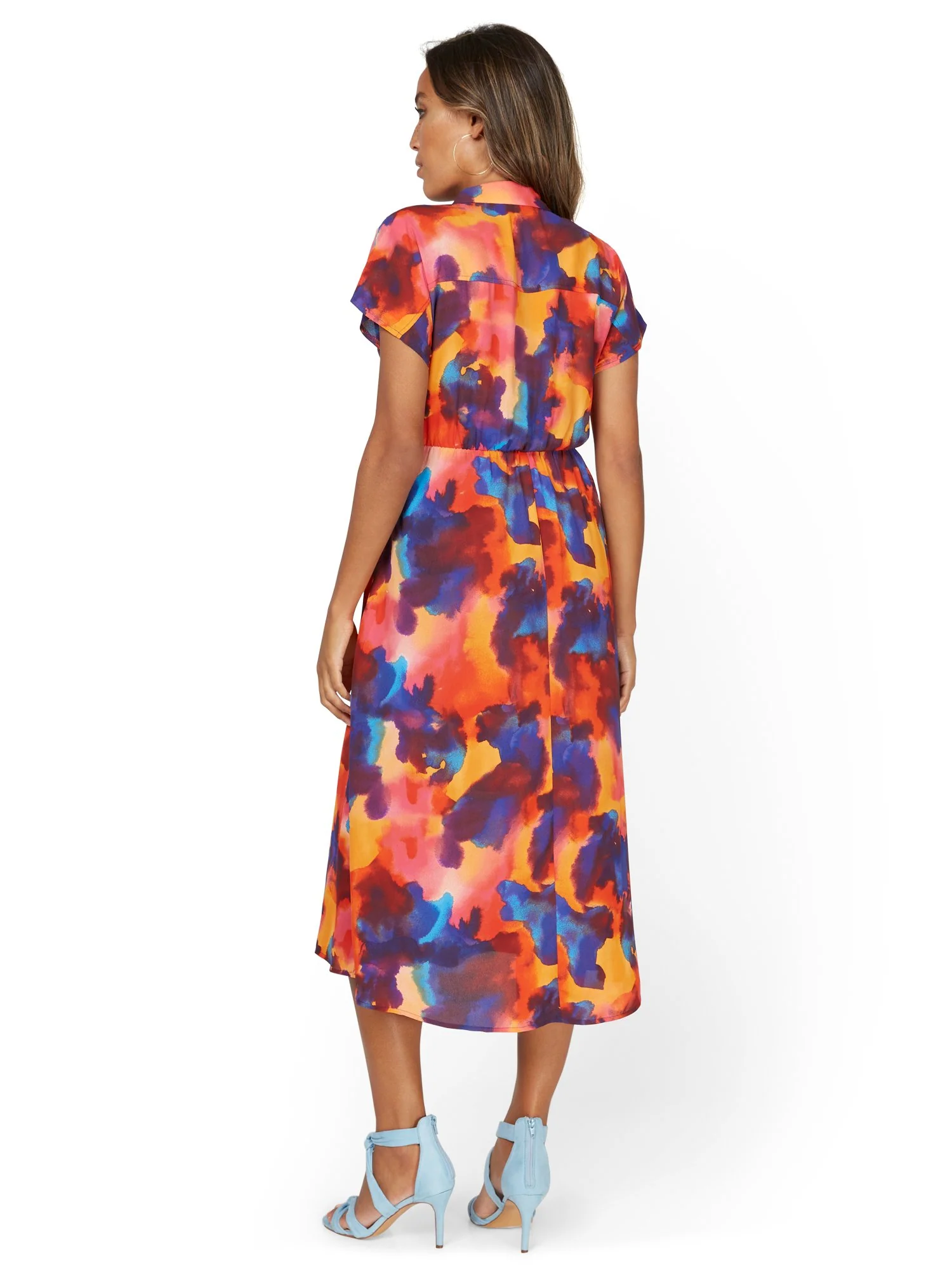 Printed Midi Shirtdress - Image 3