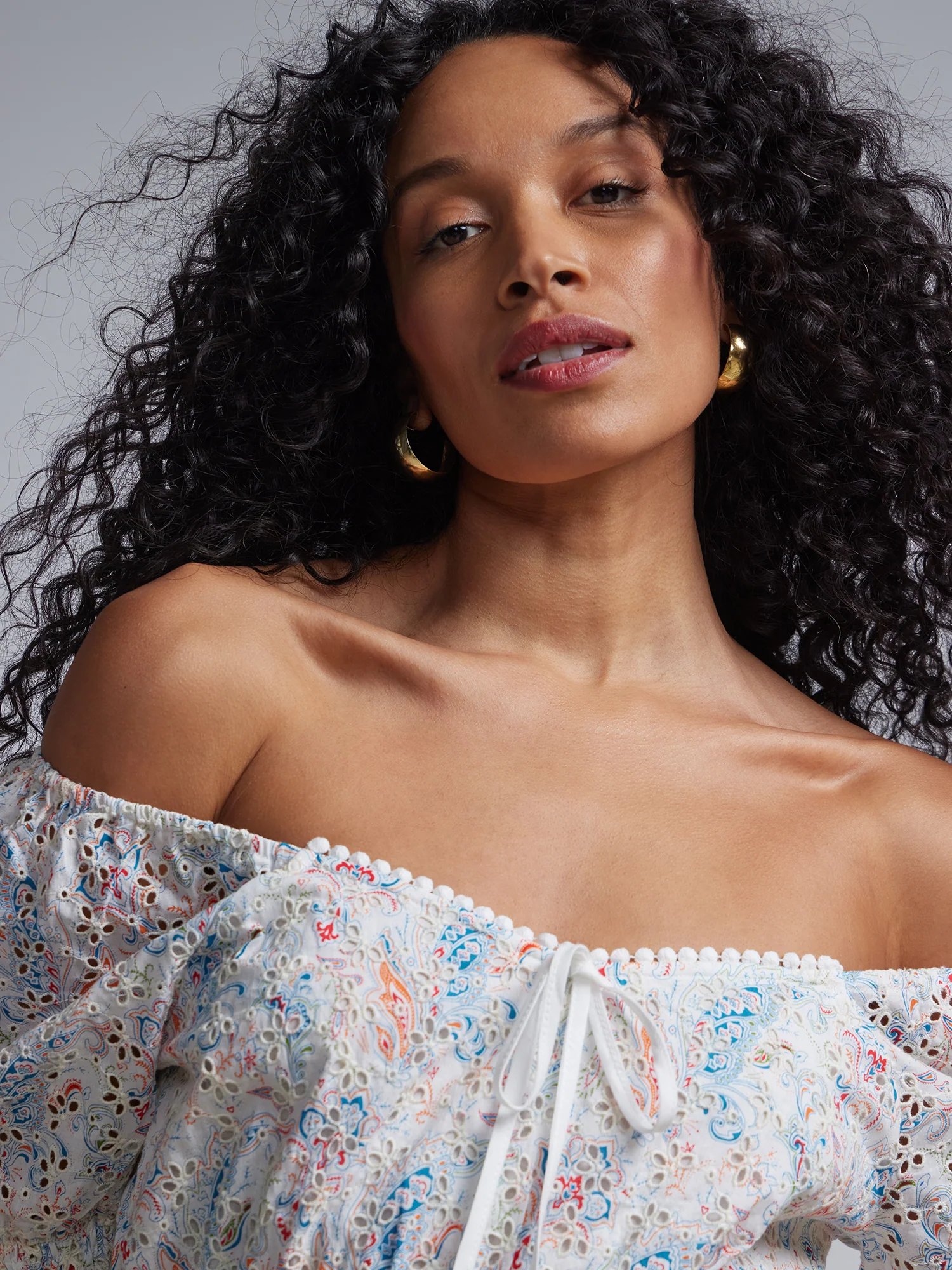 Printed Off-The-Shoulder Puff-Sleeve Shift Dress - Image 4