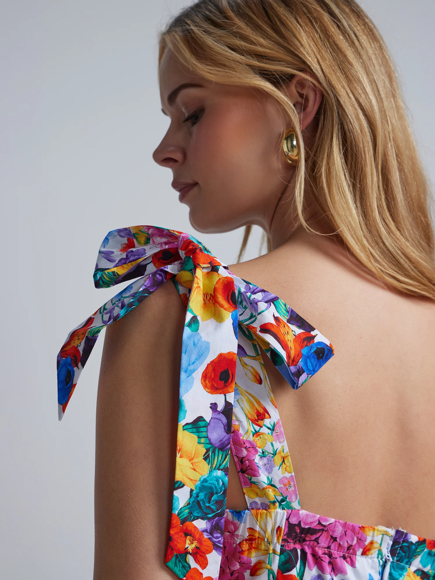 Printed Tie-Strap Flare Dress - Image 4