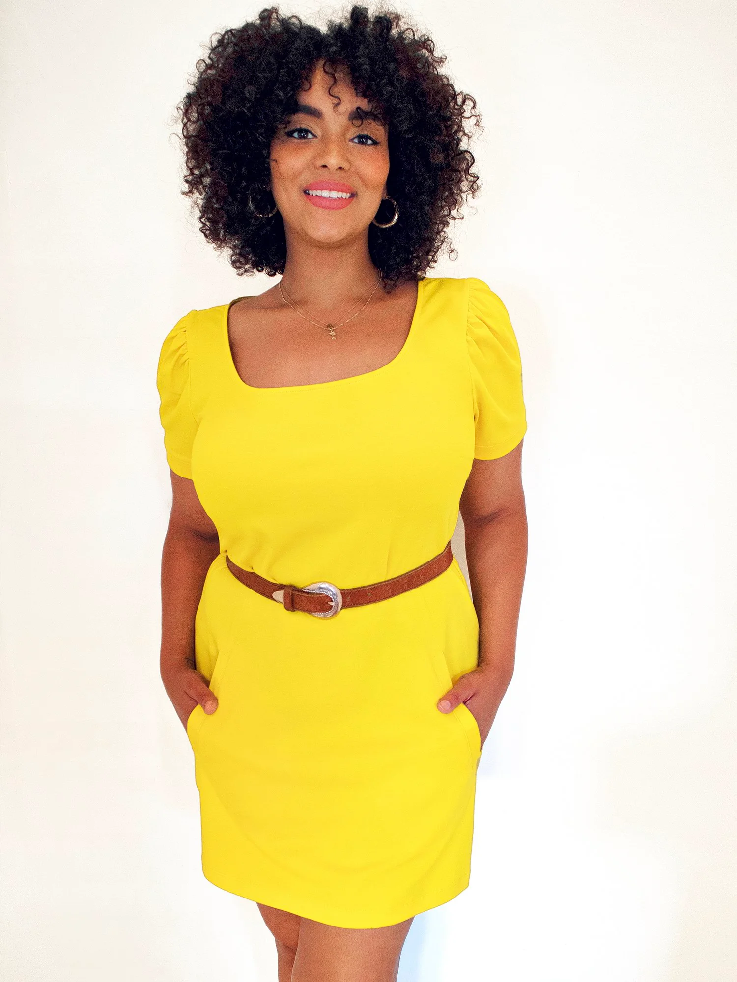 Puff-Sleeve Cotton Shift Dress - Image 17