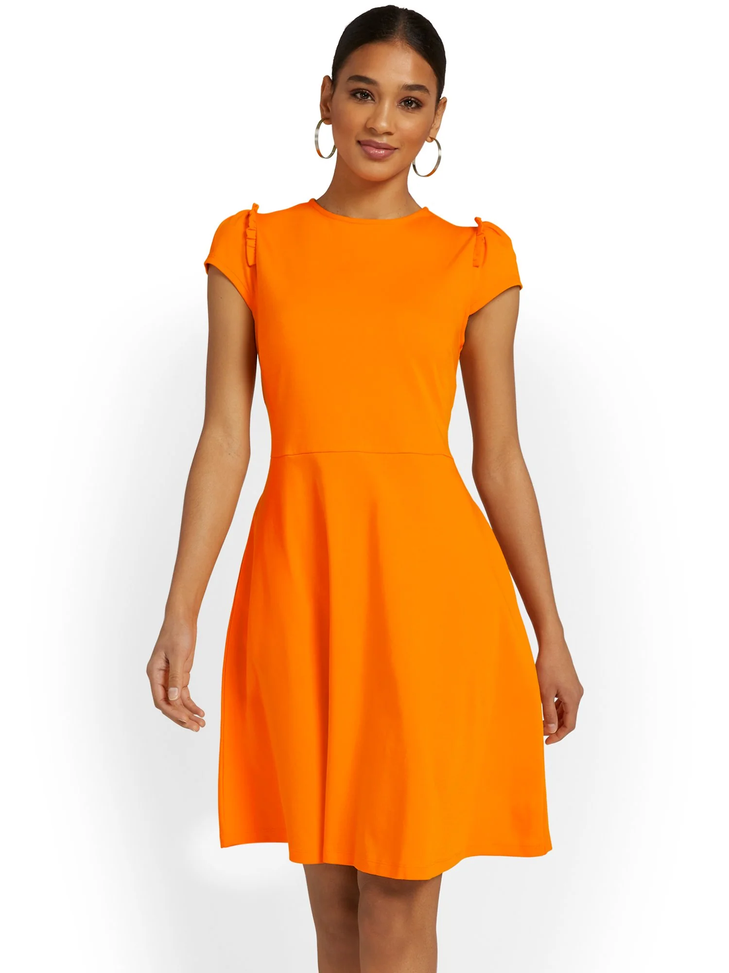 Puff-Sleeve Flare Dress - City Knits - Image 21