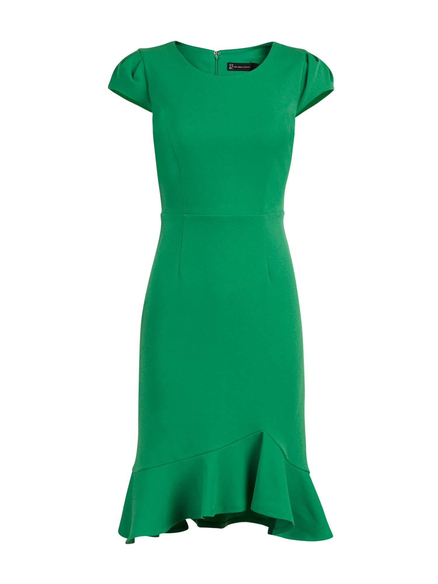 Puff-Sleeve Flounced Sheath Dress - Magic Crepe® - Image 6