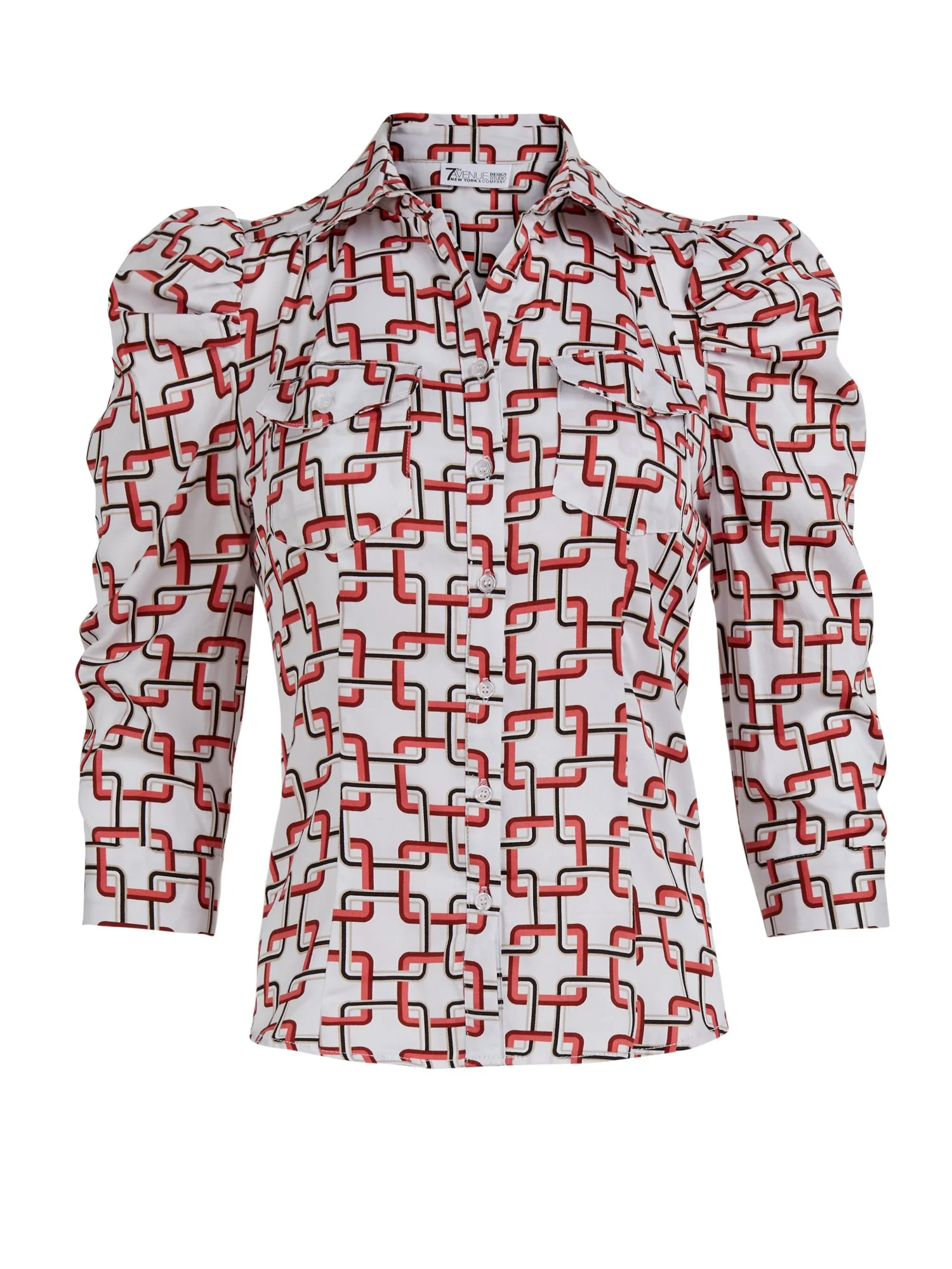 Puff-Sleeve Madison Stretch Shirt - Secret Snap - 7th Avenue - Image 2