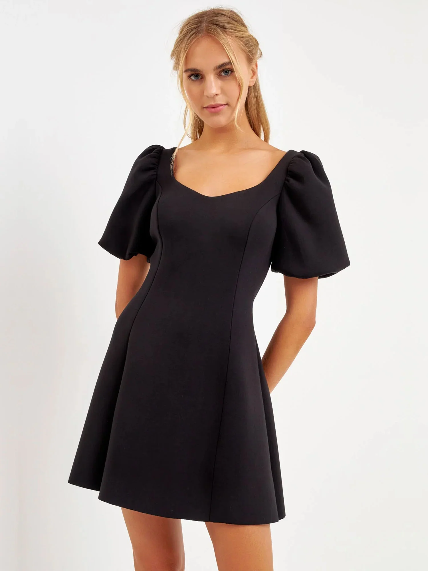 English Factory Puff-Sleeve Ponte Dress - Brands We Love - Image 2