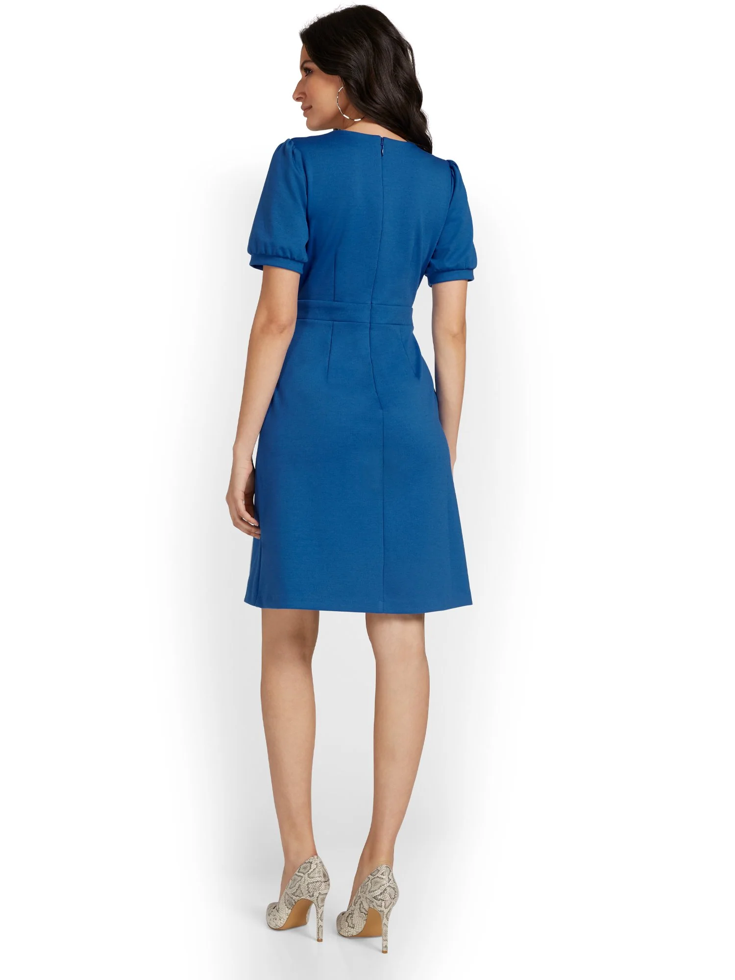 Puff-Sleeve Sheath Dress - Superflex - Image 3