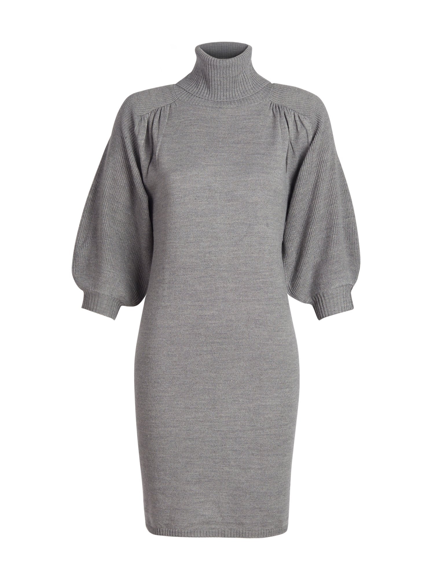 Puff-Sleeve Turtleneck Sweater Dress - Image 6