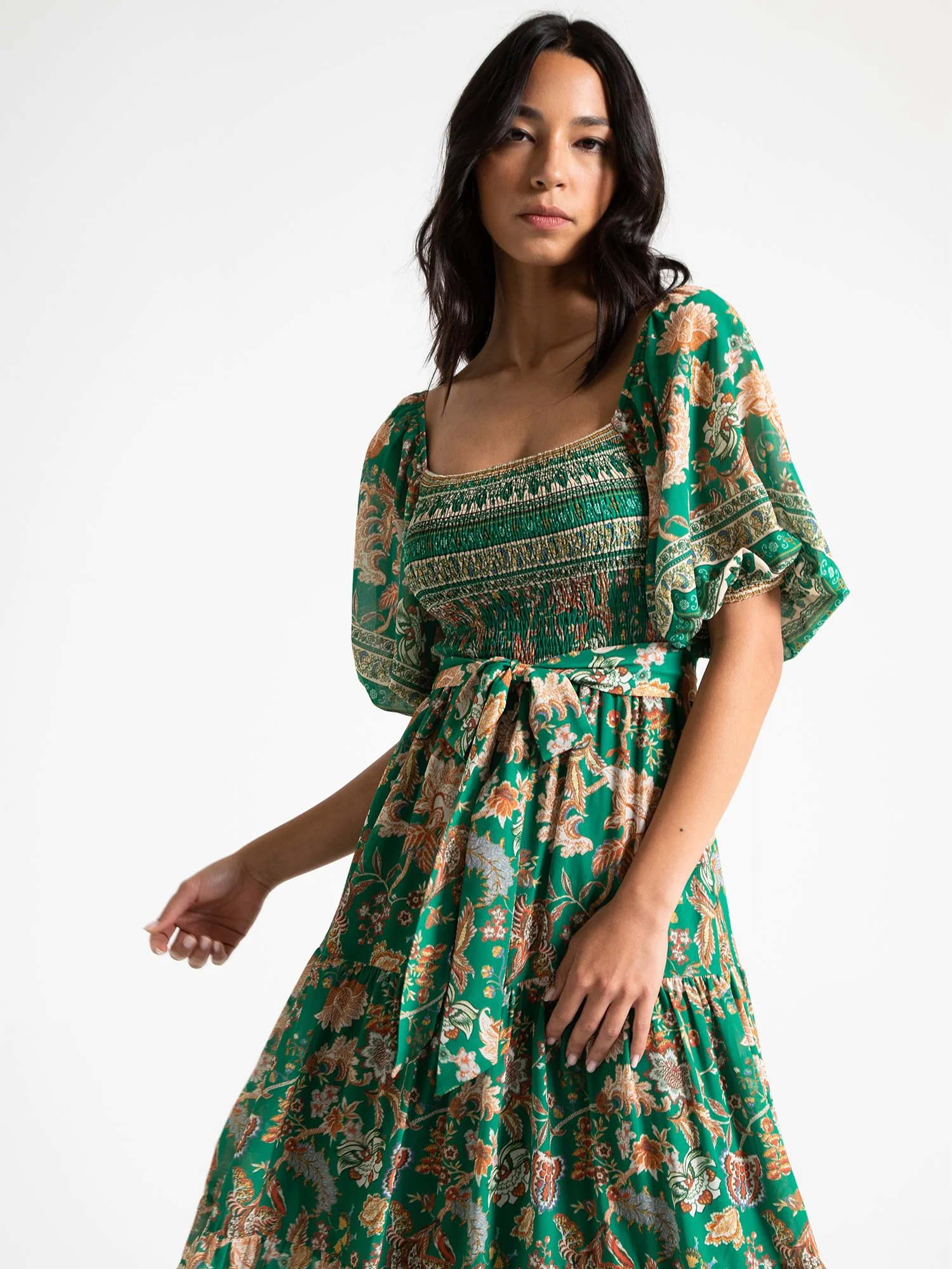 Flying Tomato Puff-Sleeve Woven Midi Dress - Brands We Love - Image 3