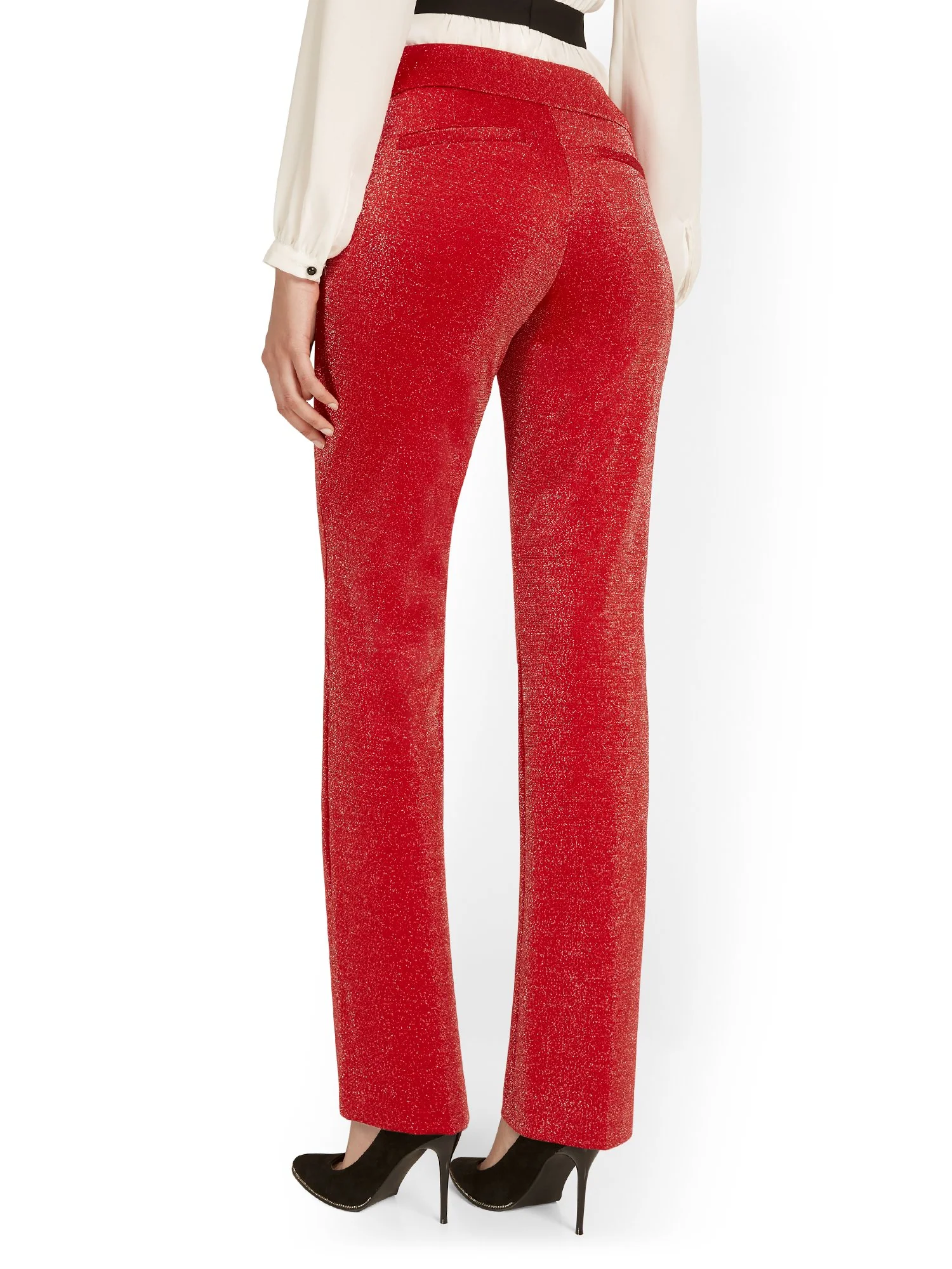 Pull-On Glitter Straight-Leg Ponte Pant - Superflex - Image 3