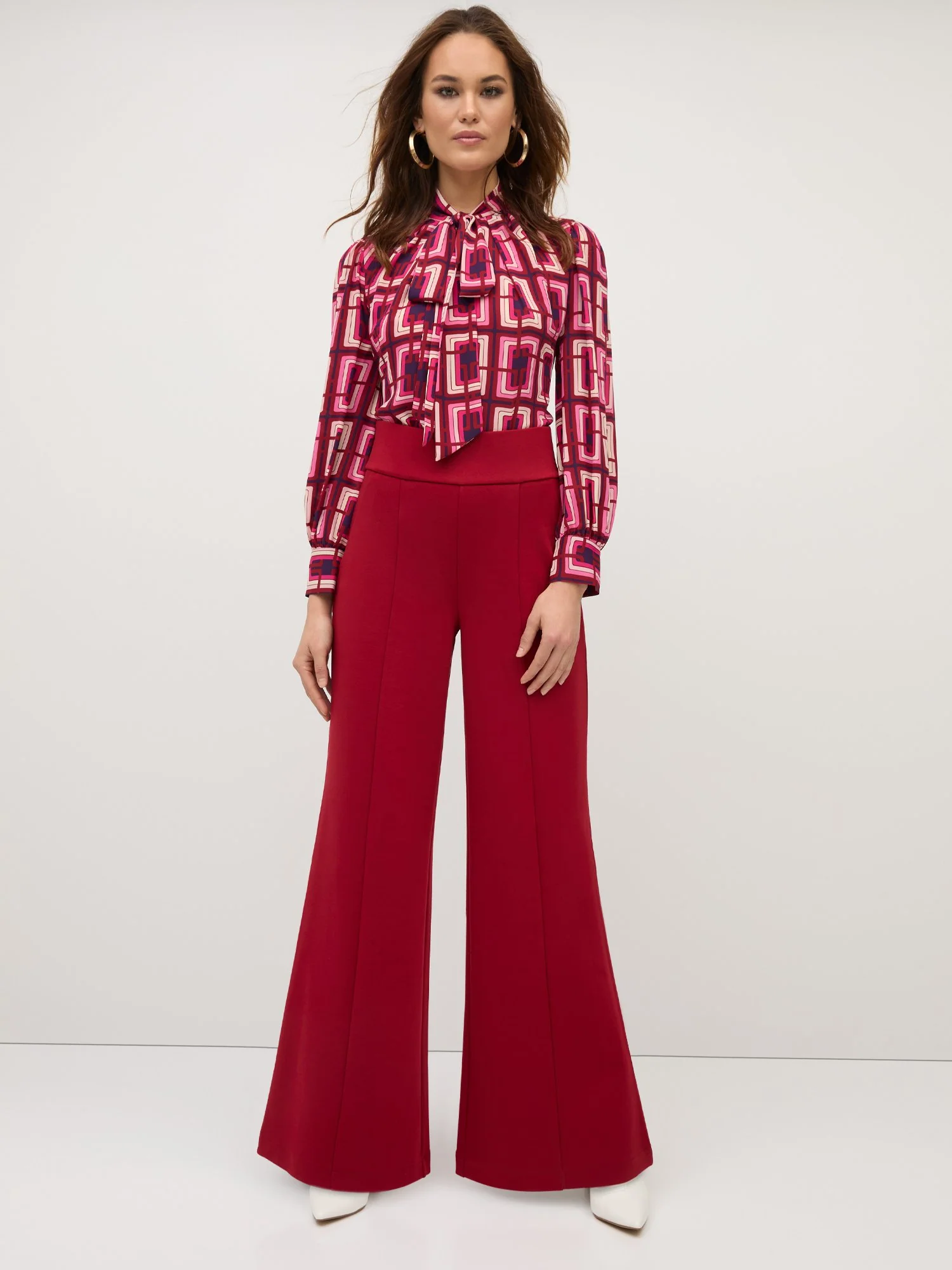 Pull-On High-Rise Flared Wide-Leg Ponte Pant - Superflex - Image 6