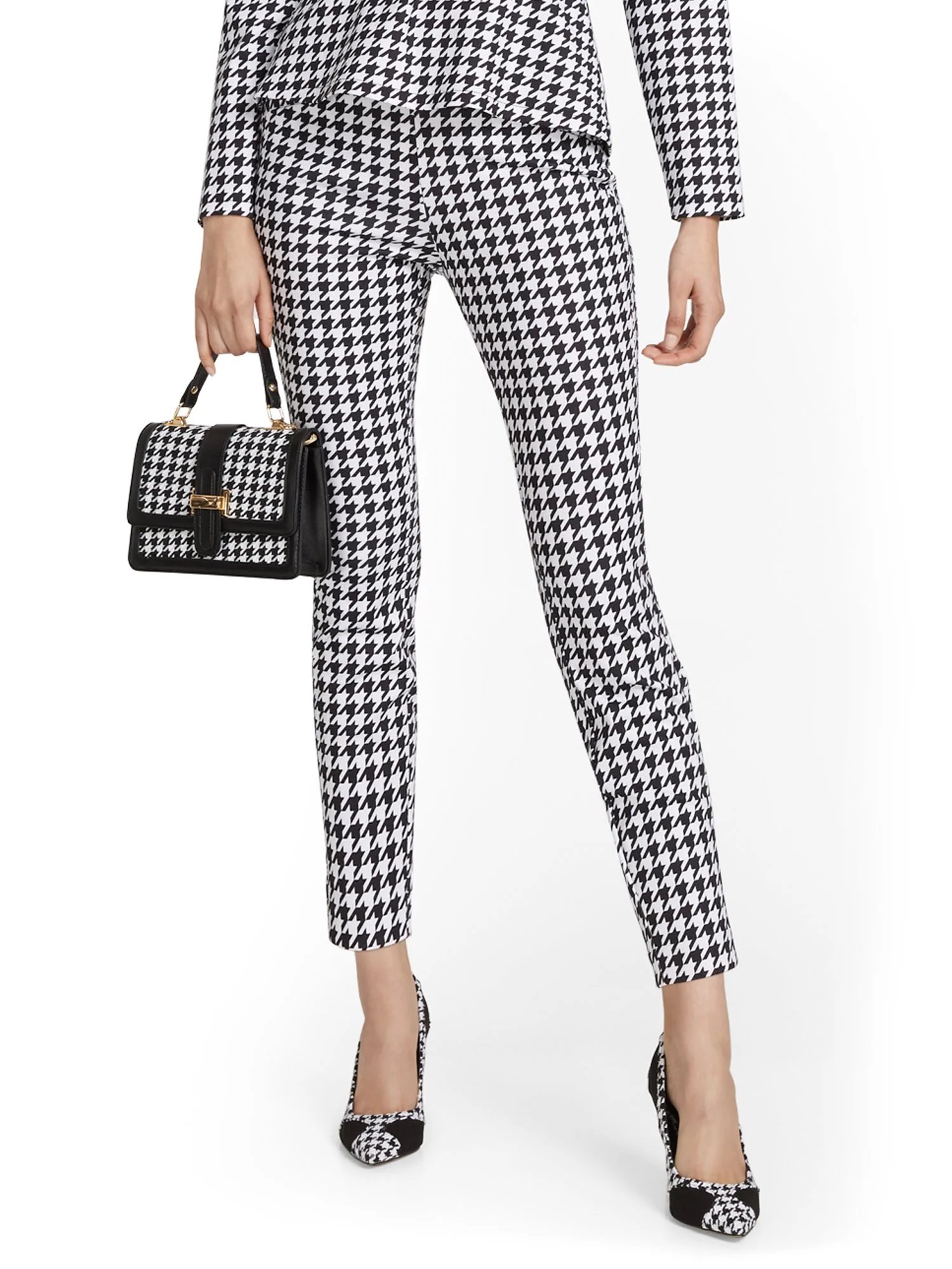Pull-On Houndstooth Ankle Ponte Pant - Superflex - Image 2