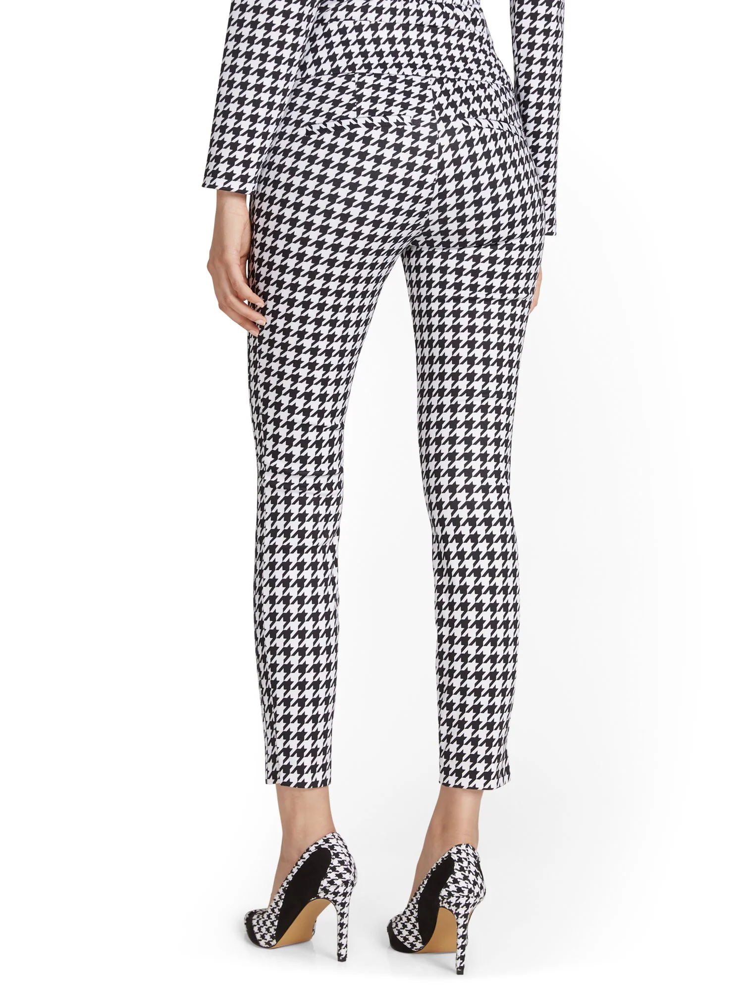 Pull-On Houndstooth Ankle Ponte Pant - Superflex - Image 3