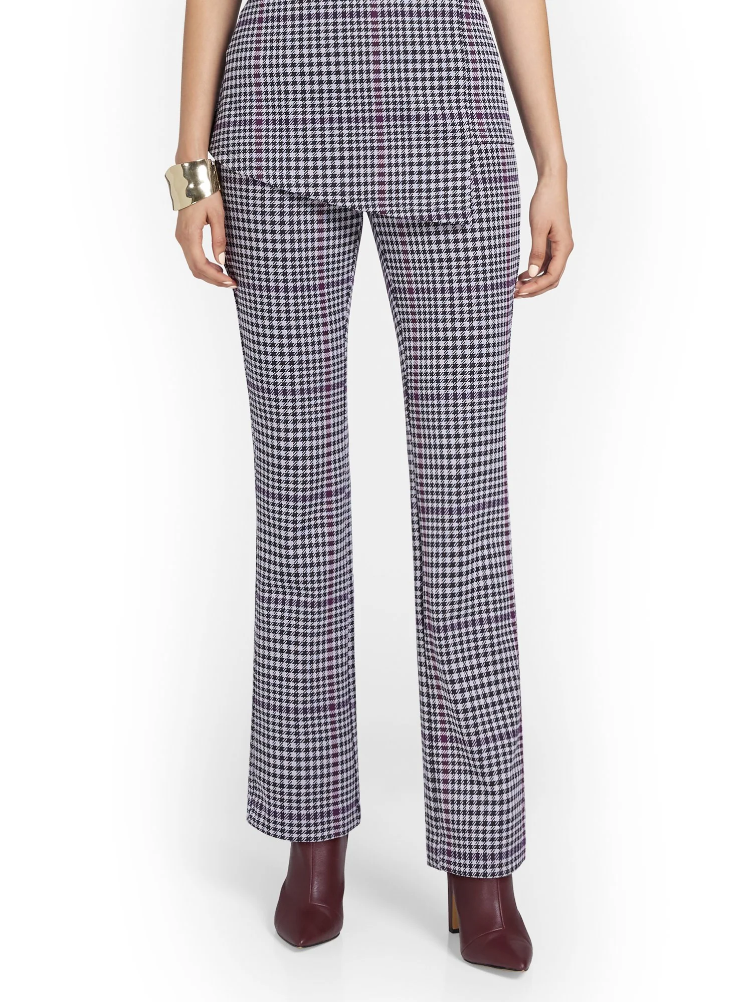 Pull-On Houndstooth Bootcut Ponte Pant - Superflex - Image 2