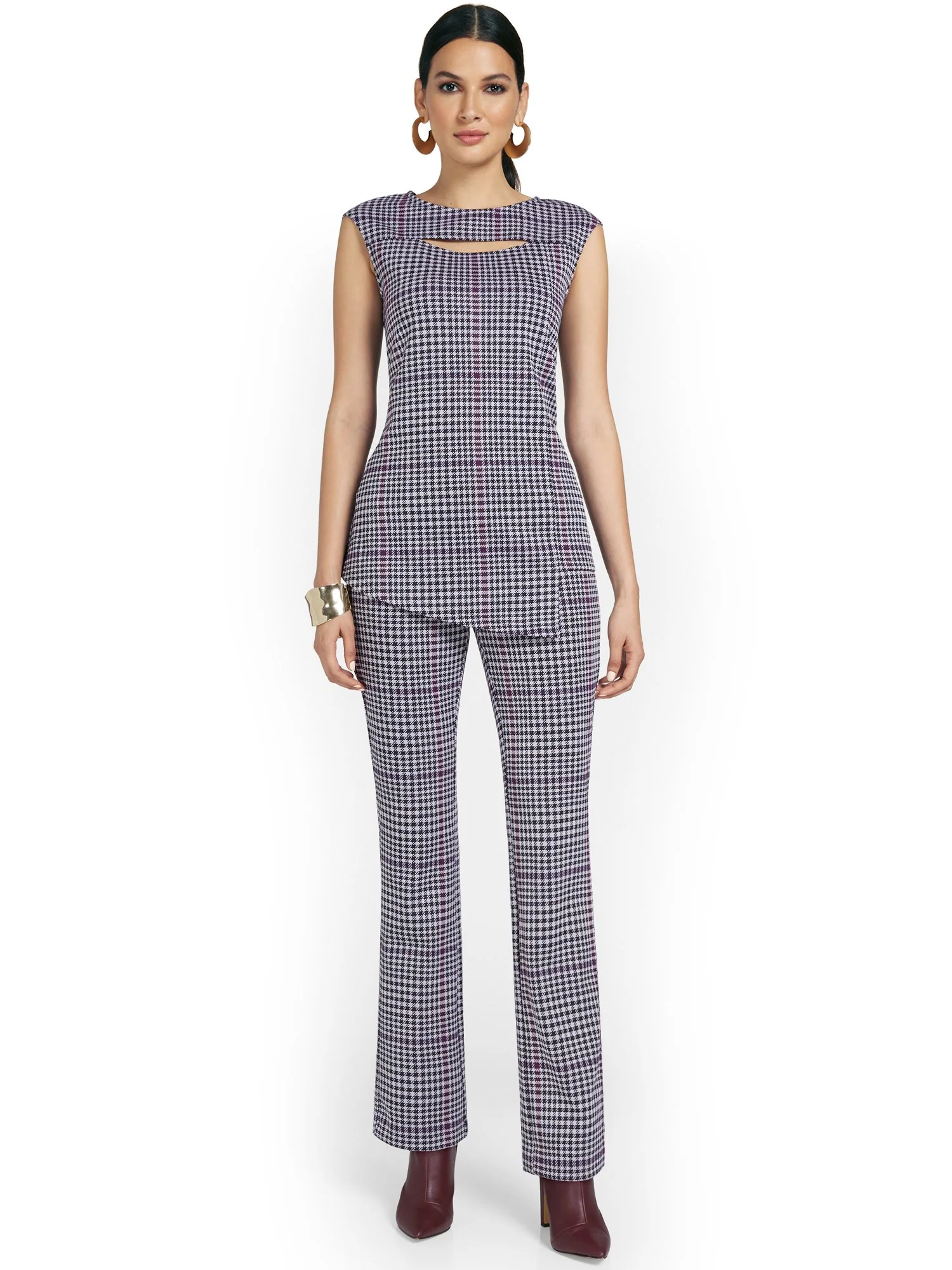 Pull-On Houndstooth Bootcut Ponte Pant - Superflex - Image 4