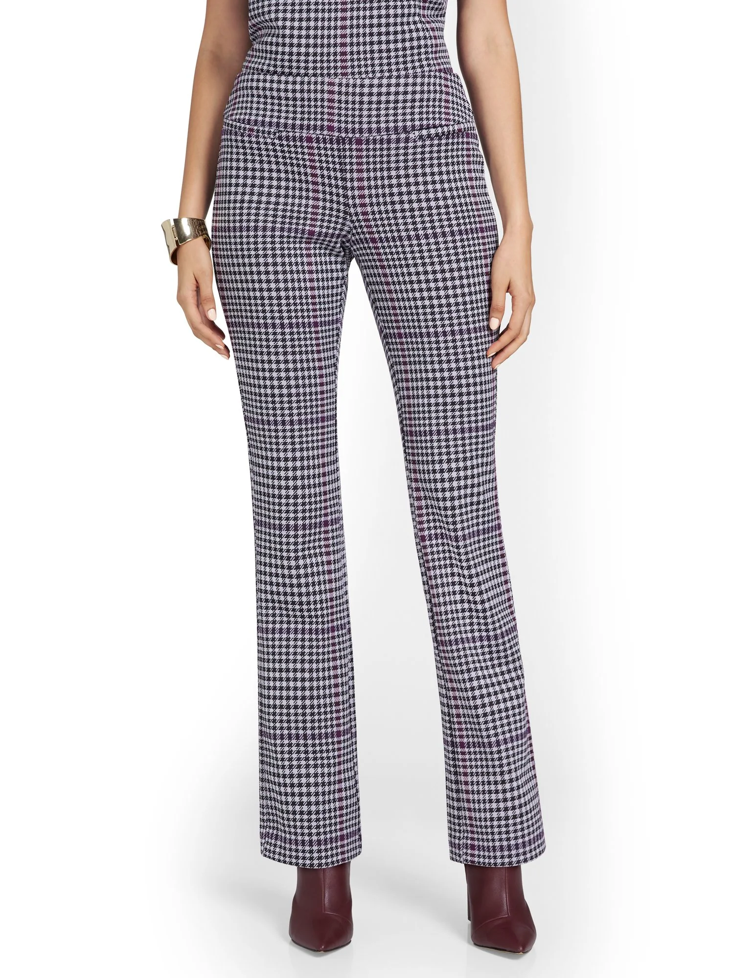 Pull-On Houndstooth Bootcut Ponte Pant - Superflex - Image 5