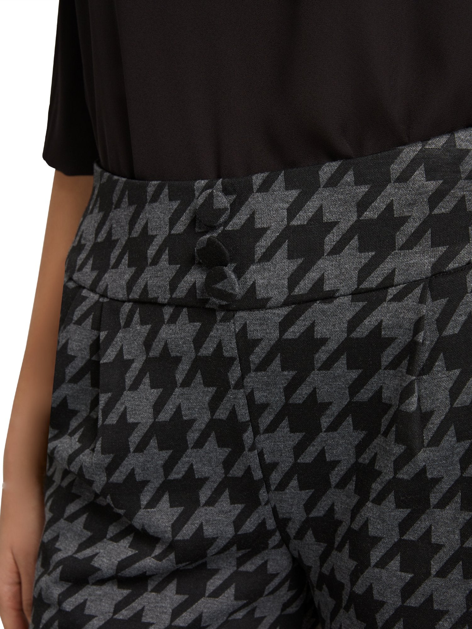 Pull-On Houndstooth Wide-Leg Ponte Pant - Superflex - Image 4