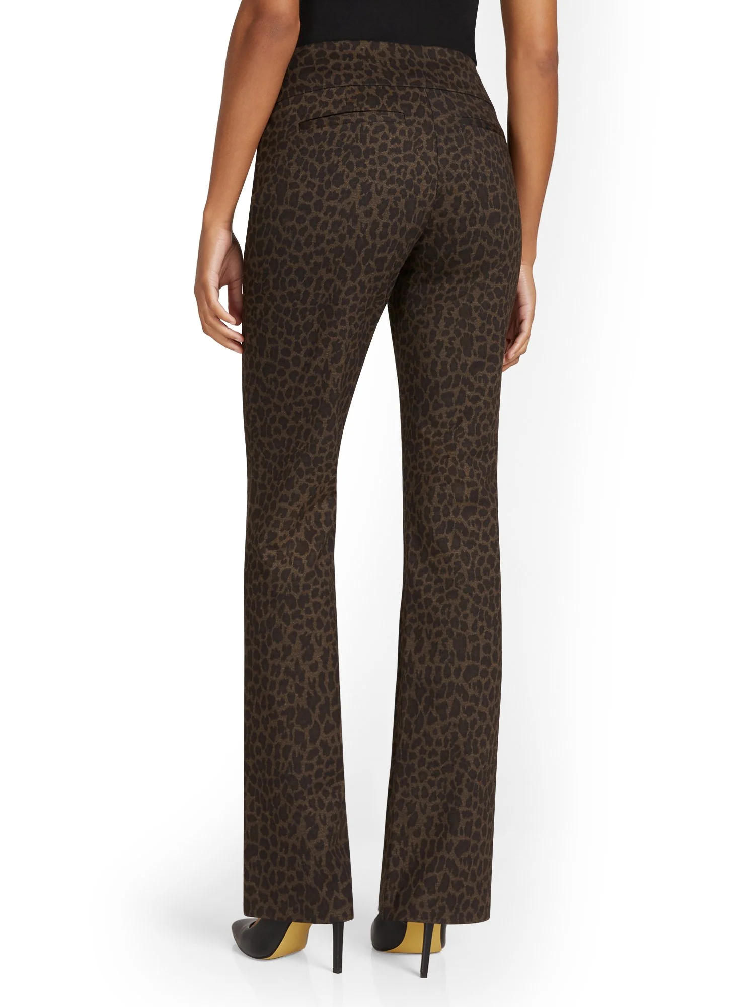 Pull-On Leopard-Print Bootcut Ponte Pant - Superflex - Image 3