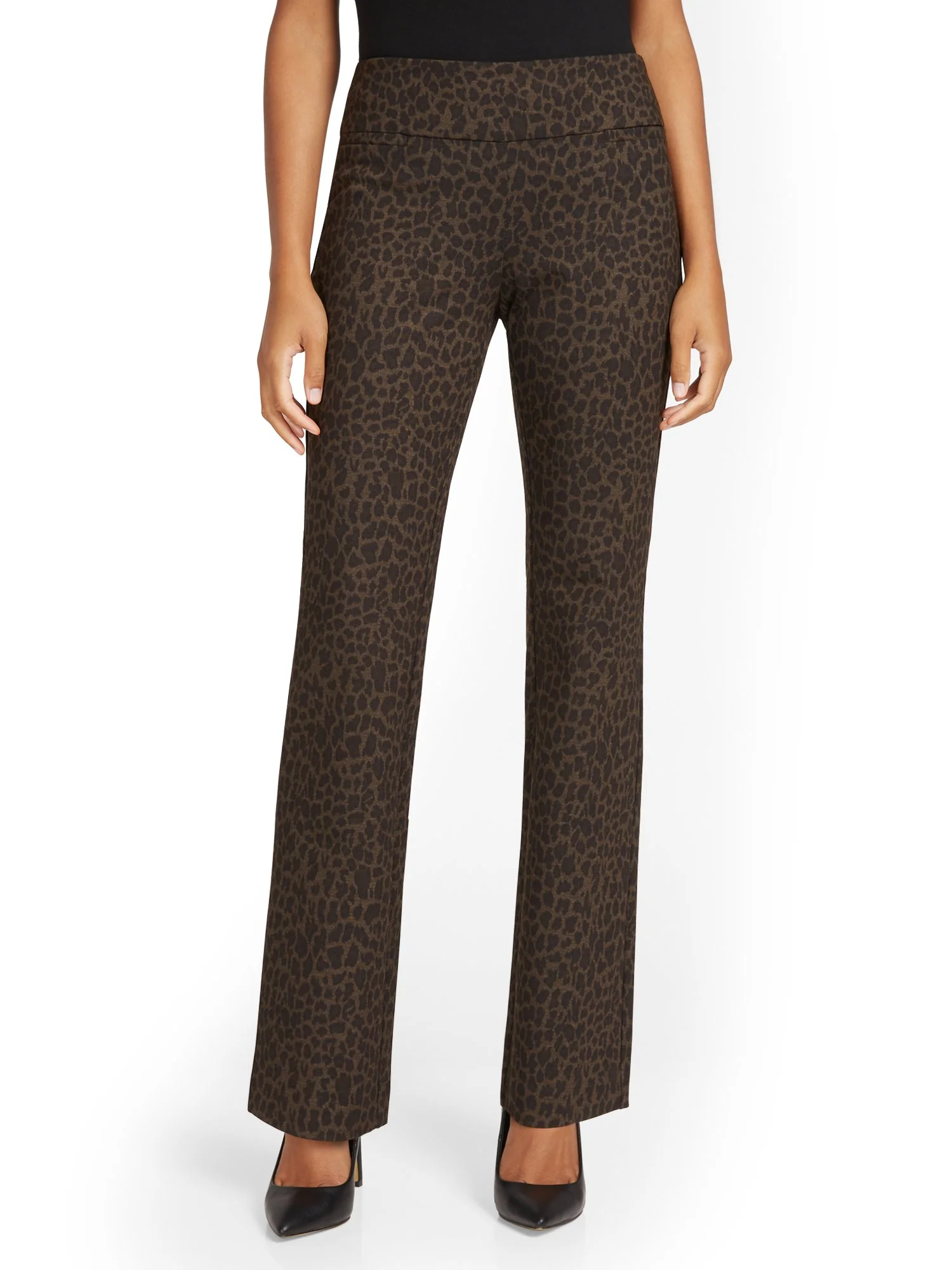 Pull-On Leopard-Print Bootcut Ponte Pant - Superflex - Image 5
