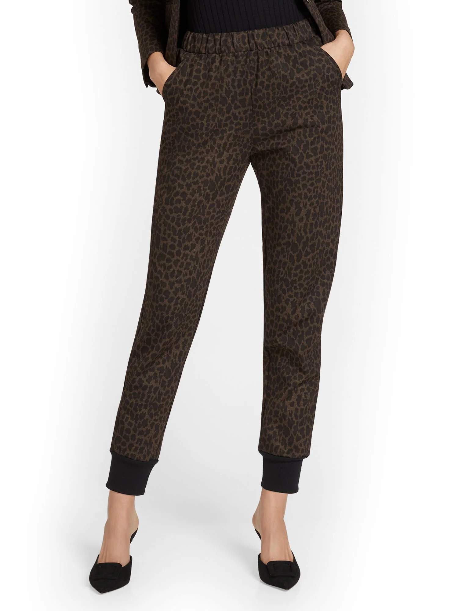 Pull-On Leopard-Print Ponte Jogger Pant - Superflex - Image 2