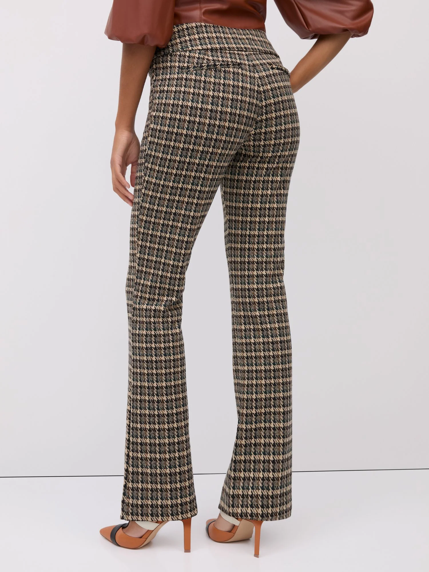 Pull-On Mid-Rise Houndstooth Bootcut Ponte Pant - Superflex - Image 3