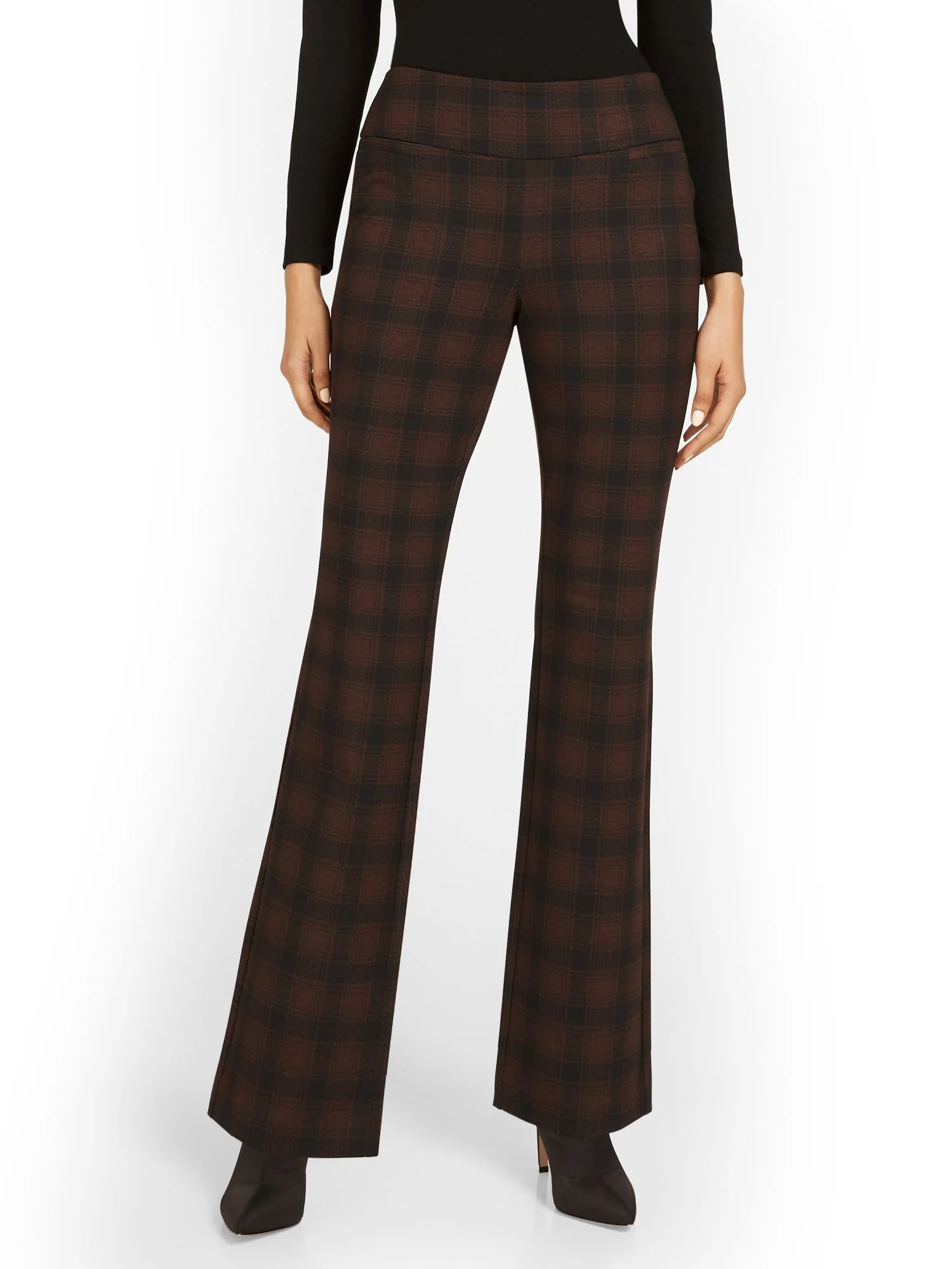 Pull-On Plaid Bootcut Ponte Pant - Superflex - Image 2