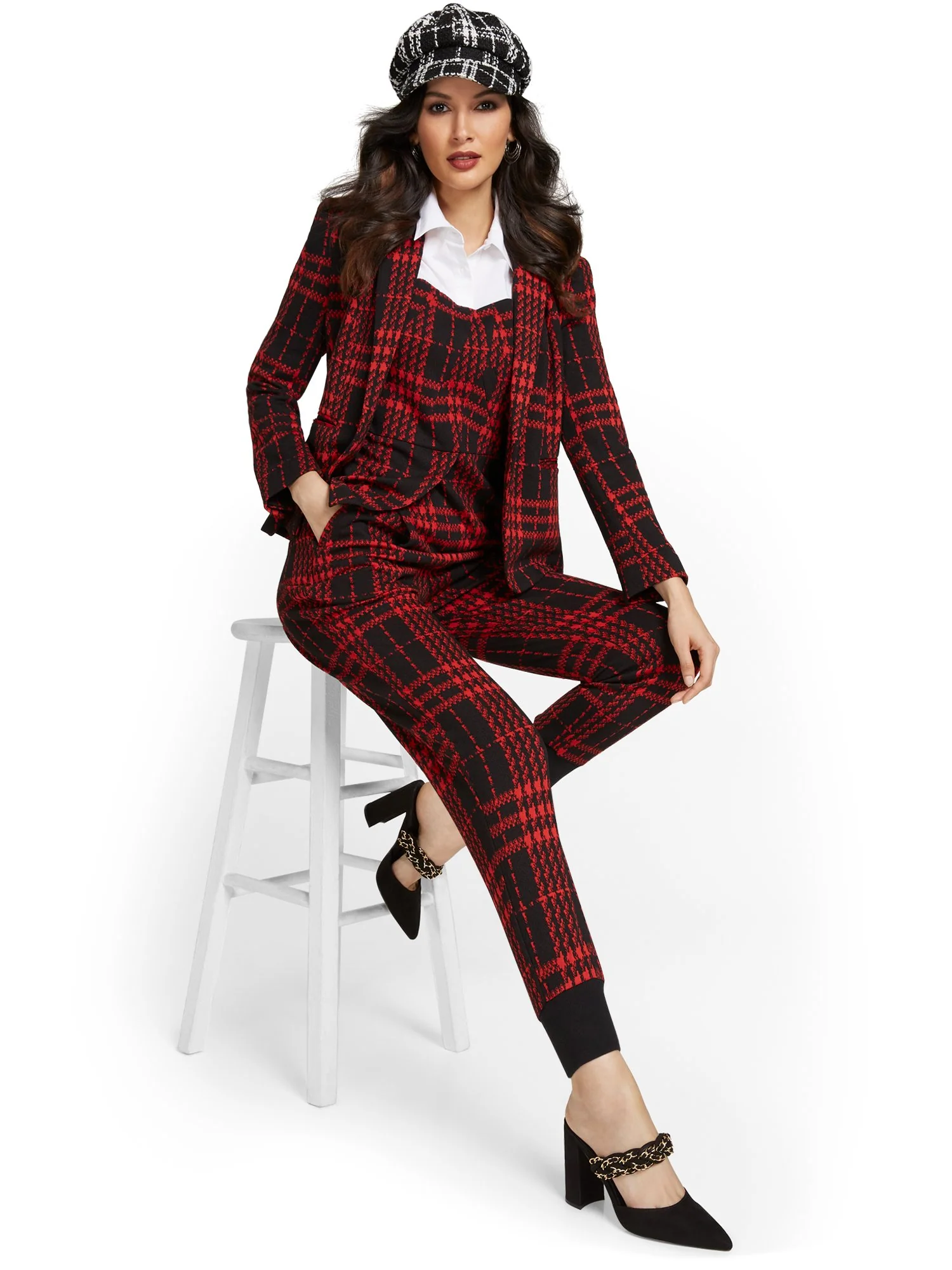 Pull-On Plaid Ponte Jogger Pant - Superflex - Image 2