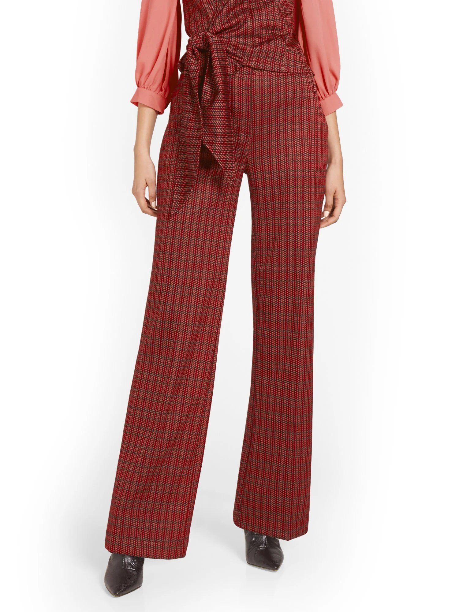 Pull-On Tie-Waist Wide-Leg Ponte Pant - Superflex
