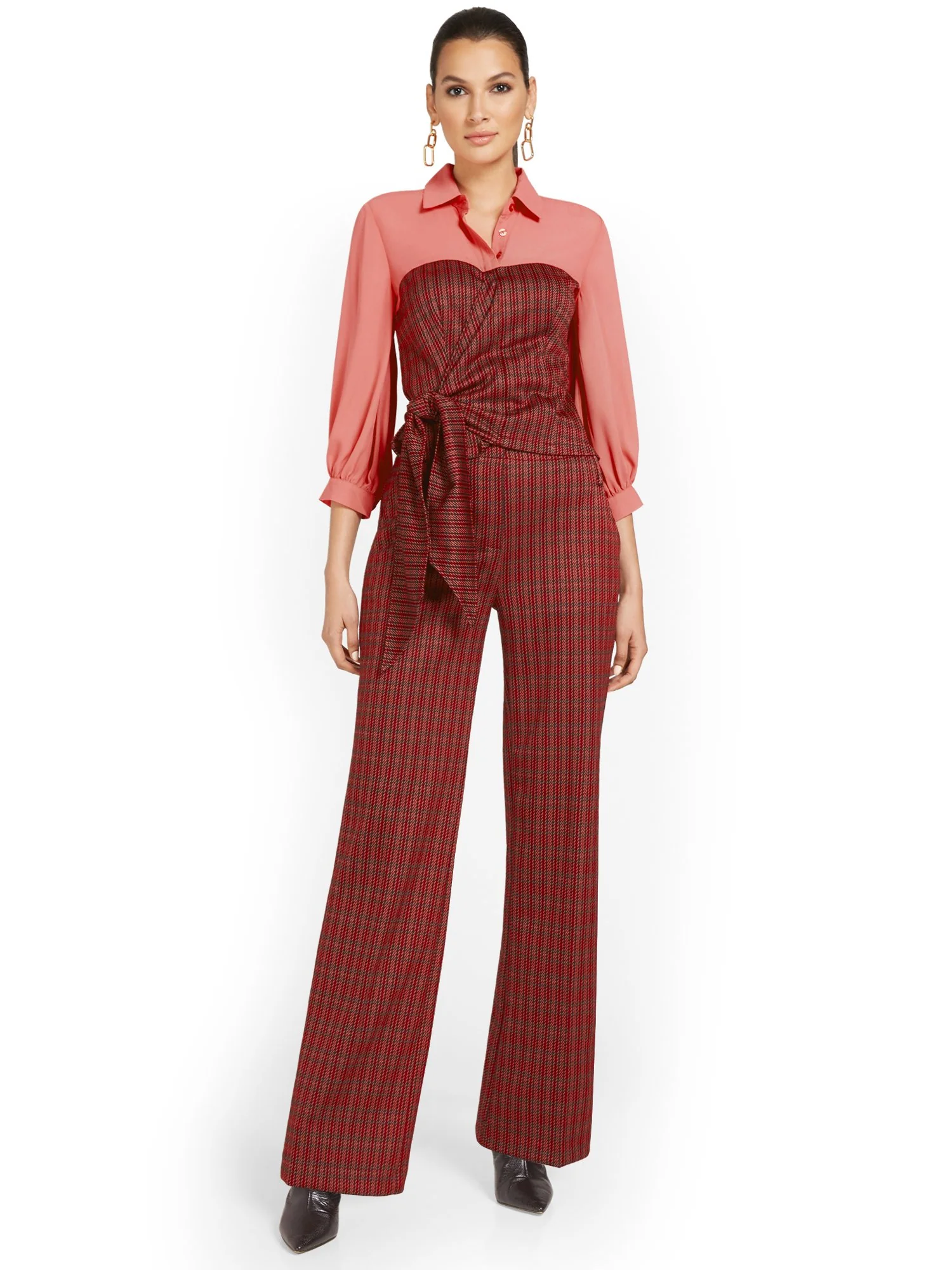 Pull-On Tie-Waist Wide-Leg Ponte Pant - Superflex - Image 4