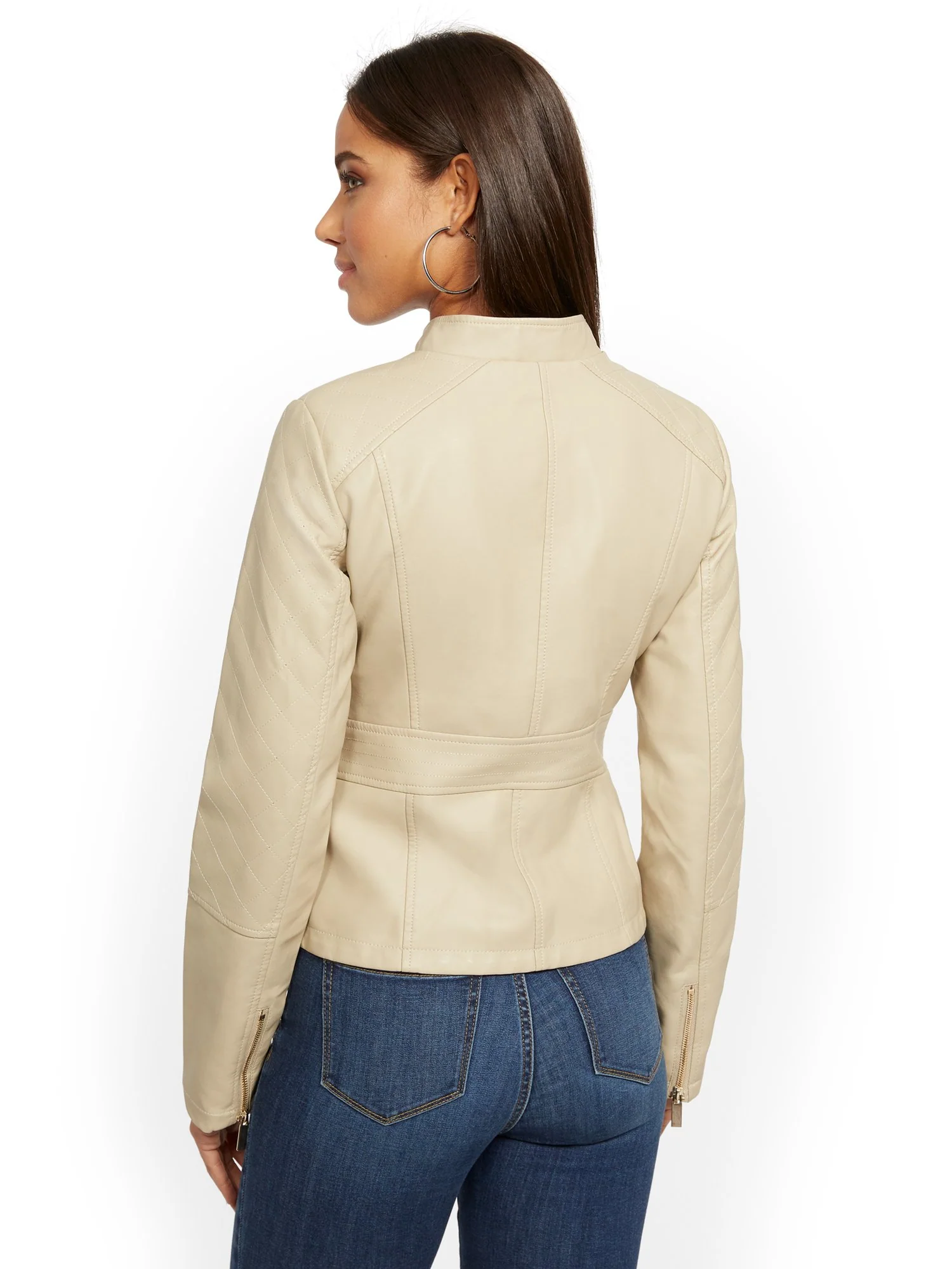 Quilted Faux-Leather Jacket - Image 3