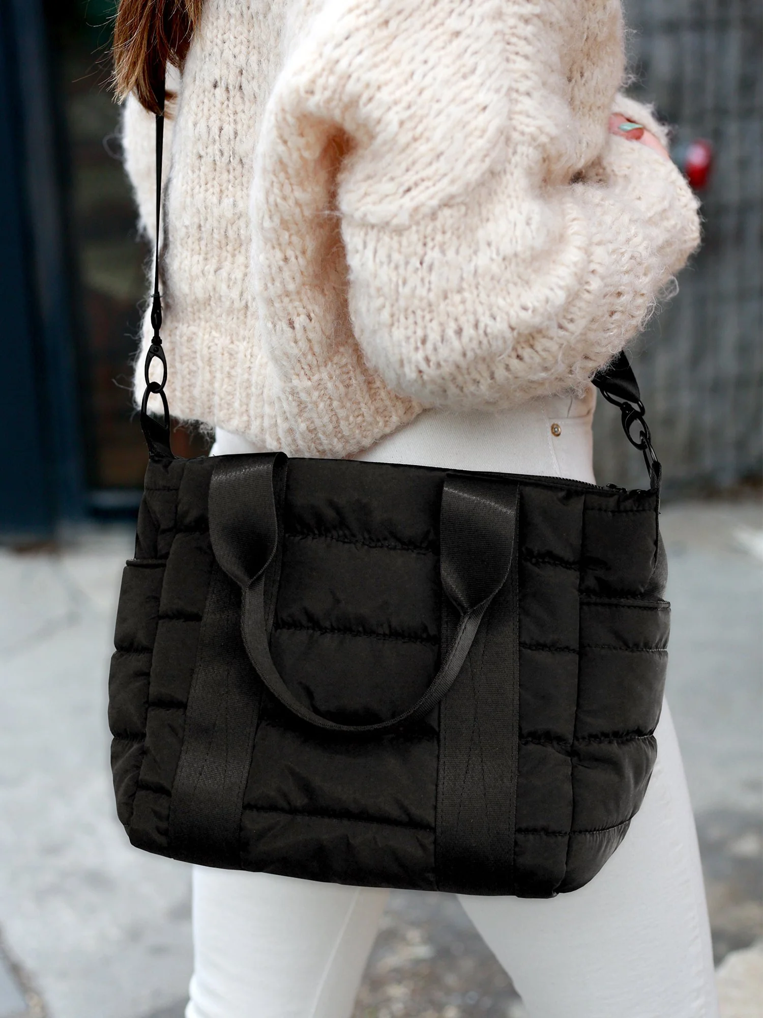 Quilted Mini Commuter Tote Bag - Mytagalongs - Image 2