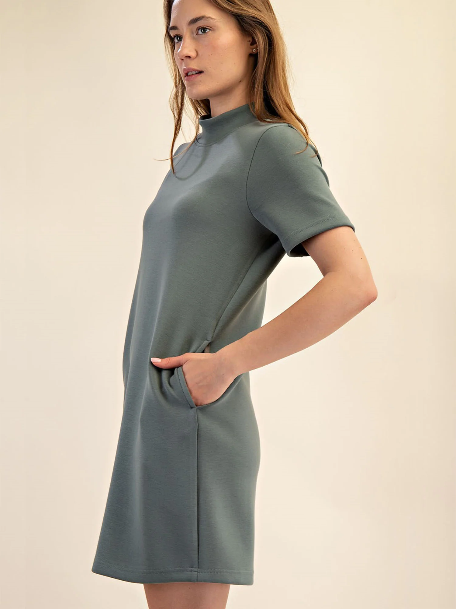 Scuba Mock Neck Mini Dress - Image 10