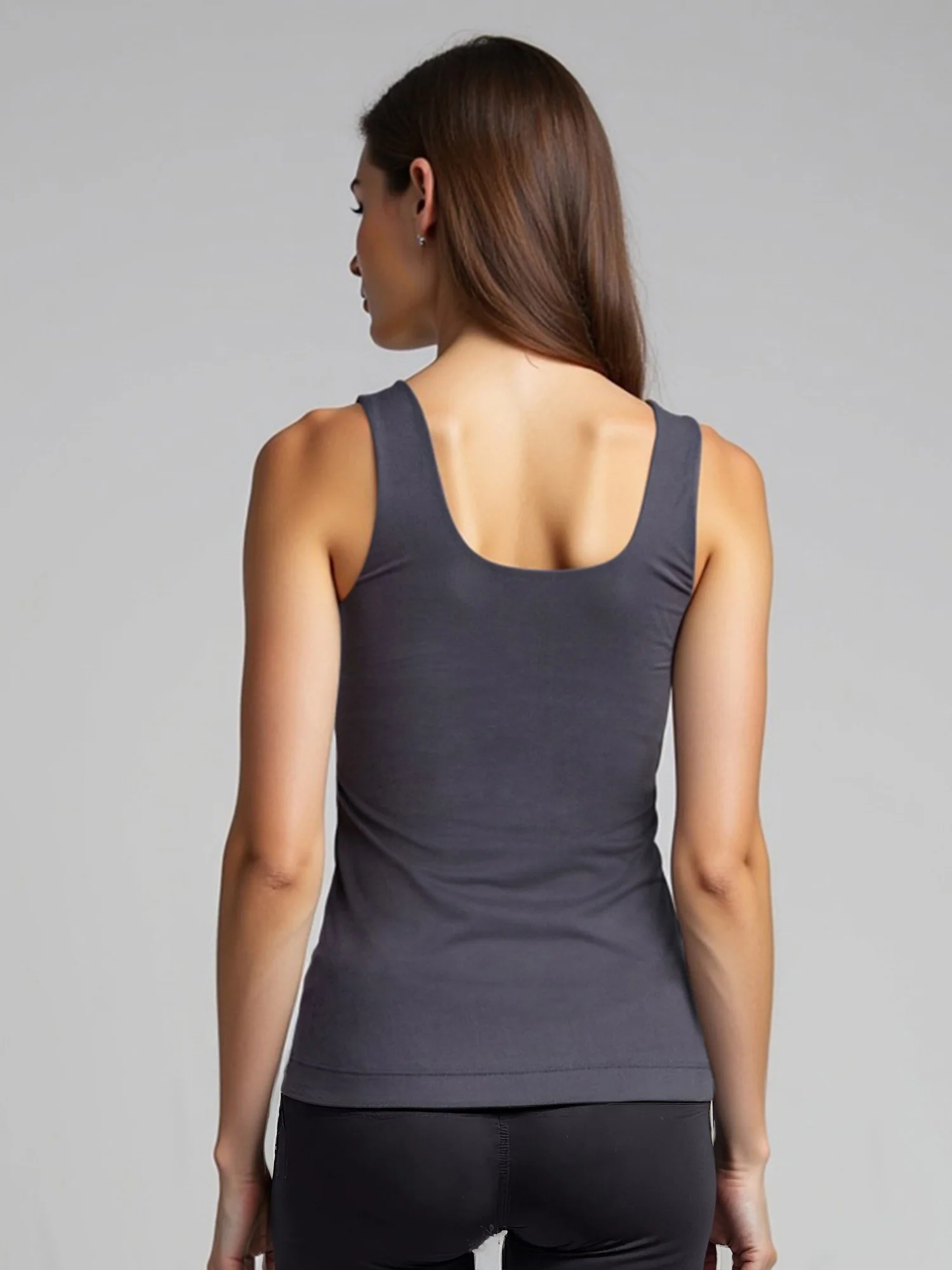 Sleeveless Buttersoft Square Neck Tank Top - Image 3