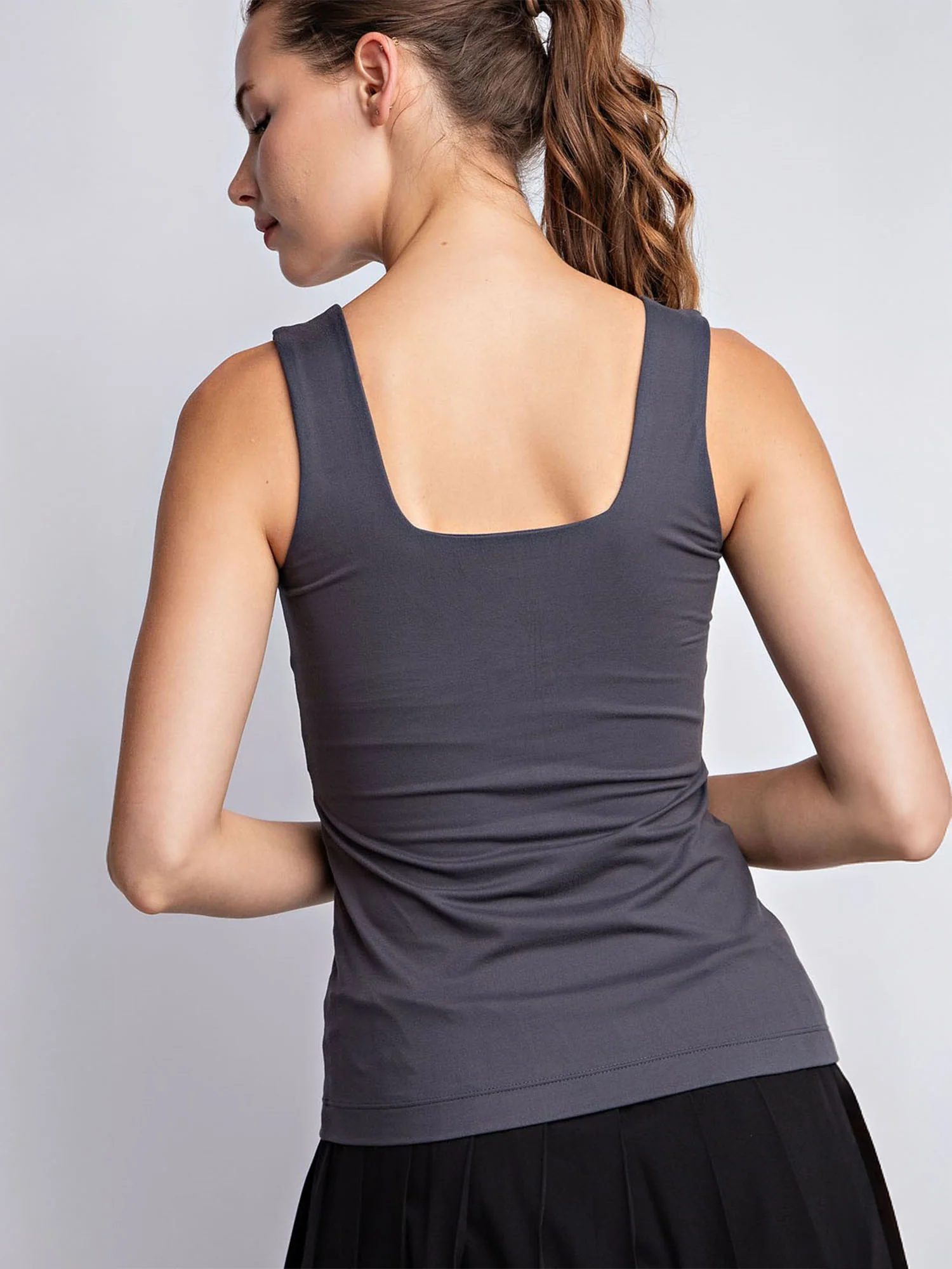 Sleeveless Buttersoft Square Neck Tank Top - Image 6