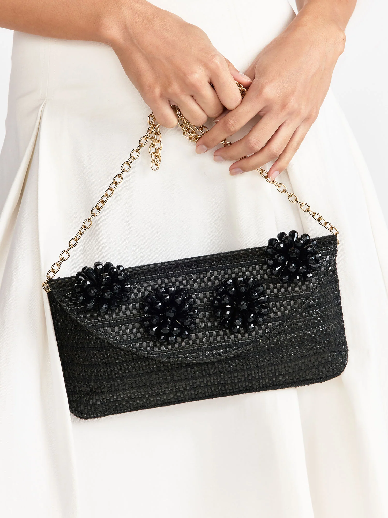 Raffia Rosette Clutch - Image 3