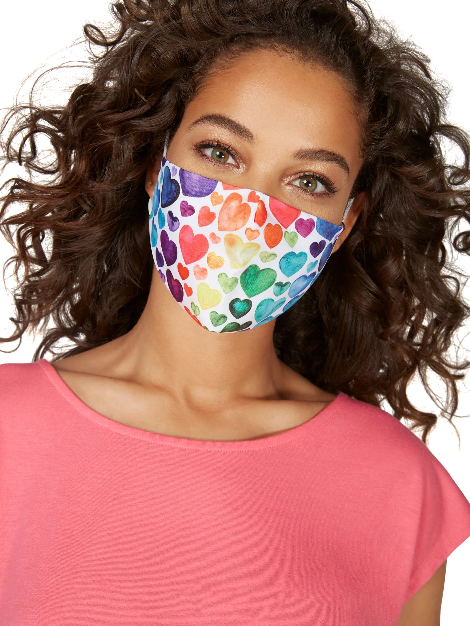 Rainbow Heart Face Mask