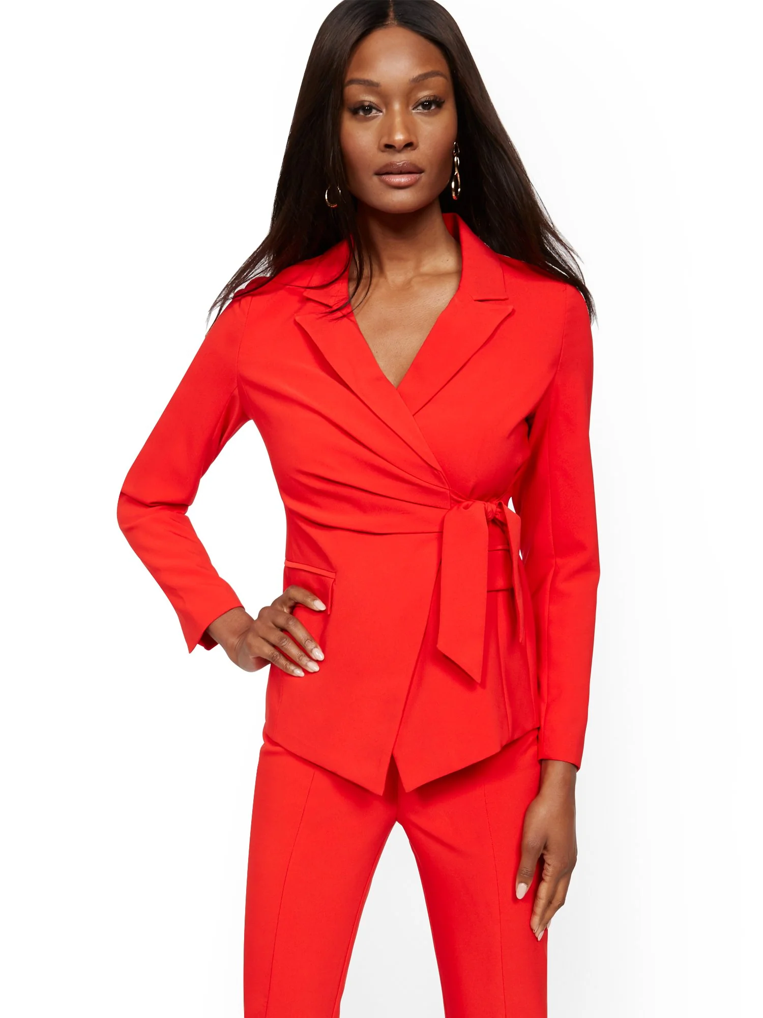 Red Belted Blazer - 7th Avenue