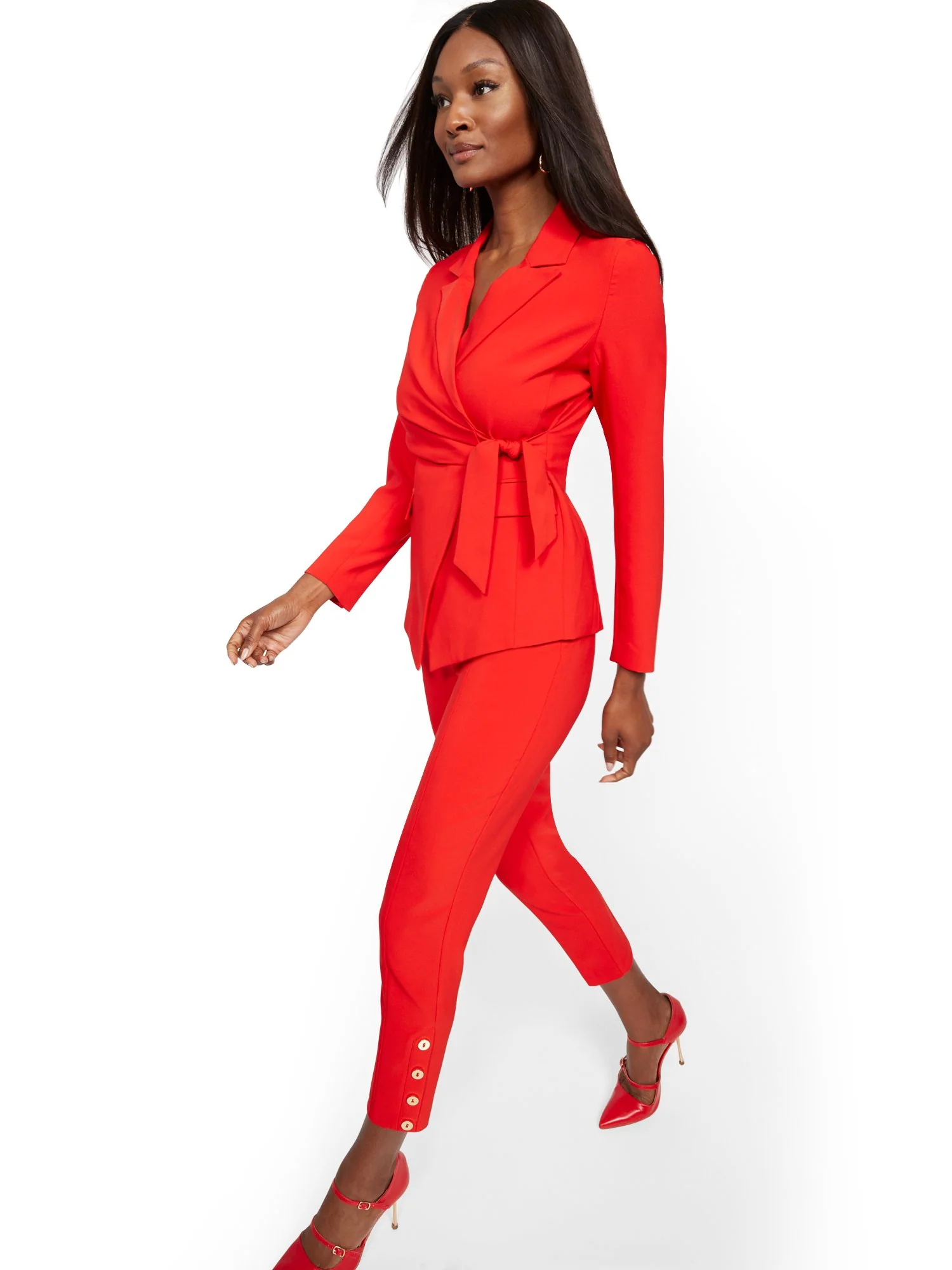 Red Belted Blazer - 7th Avenue - Image 4