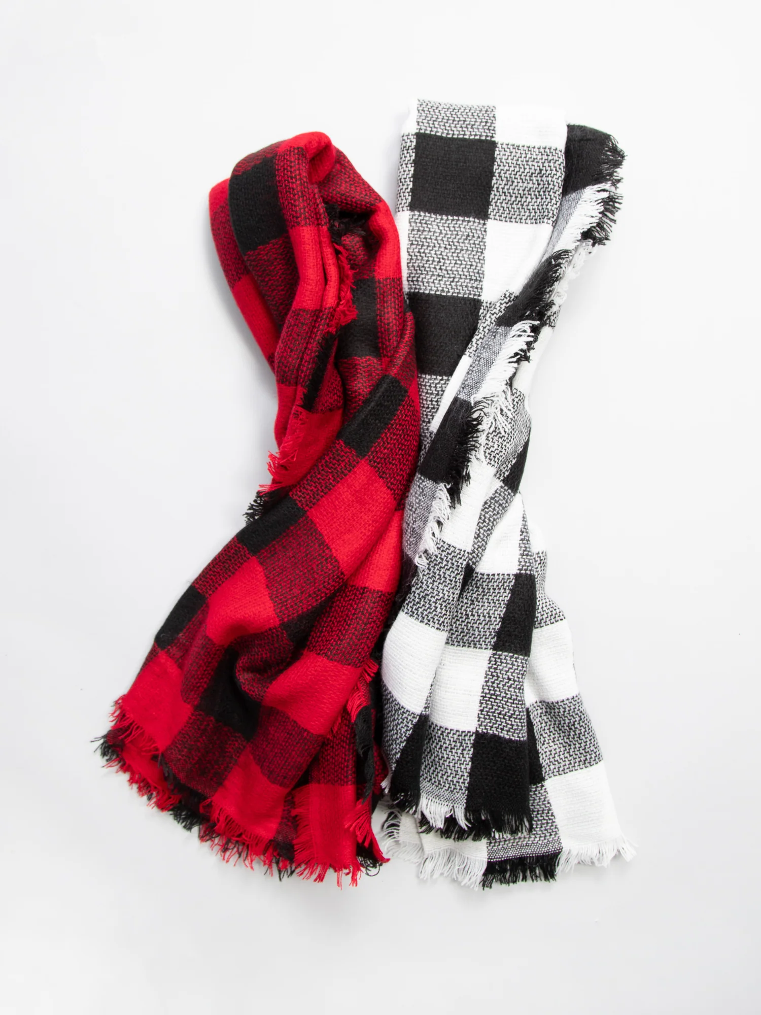 Red & Black Plaid Fringe Scarf - Justin Taylor - Image 4