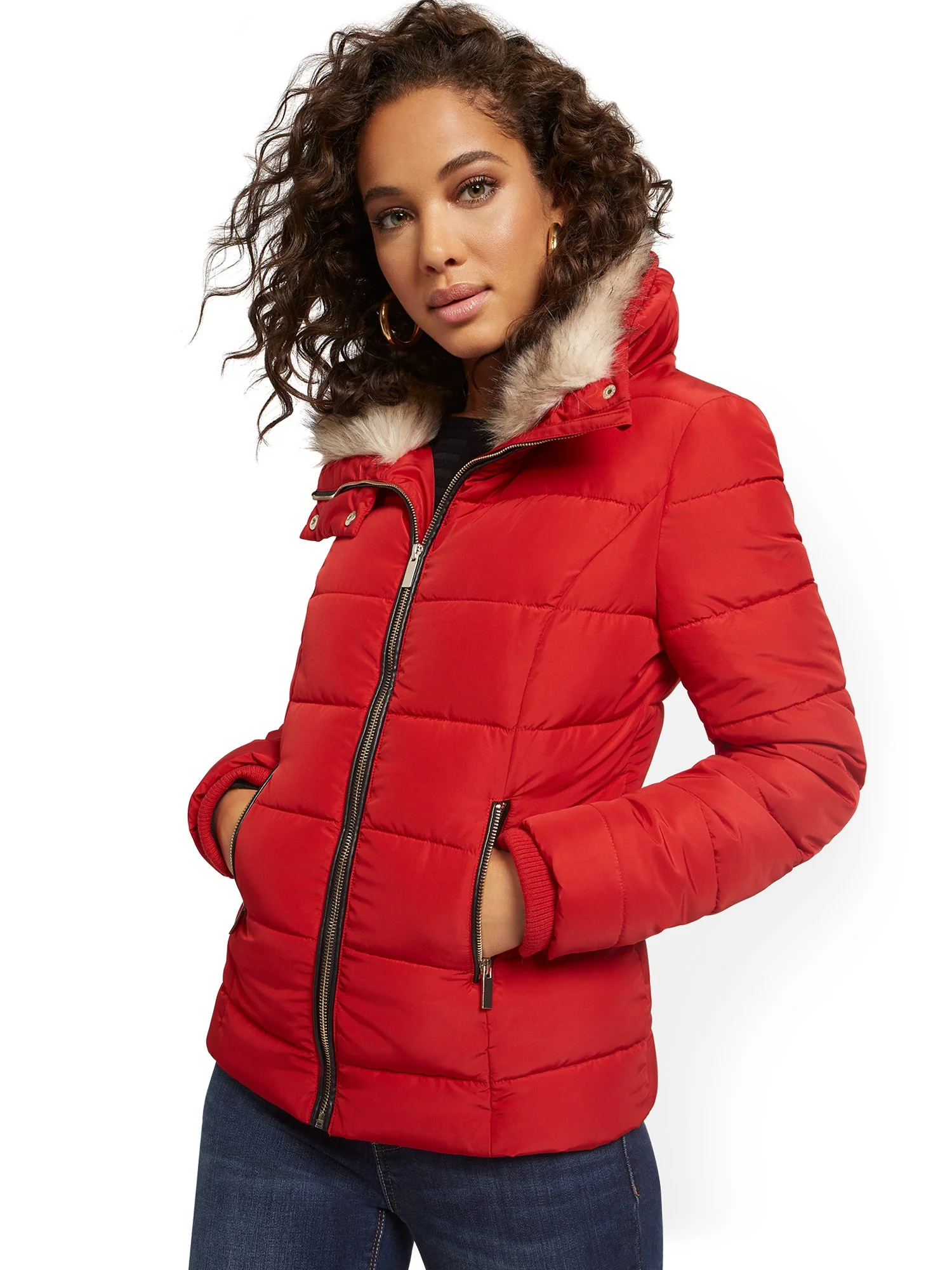 REPREVE® Faux-Fur Hooded Puffer Jacket - Image 12