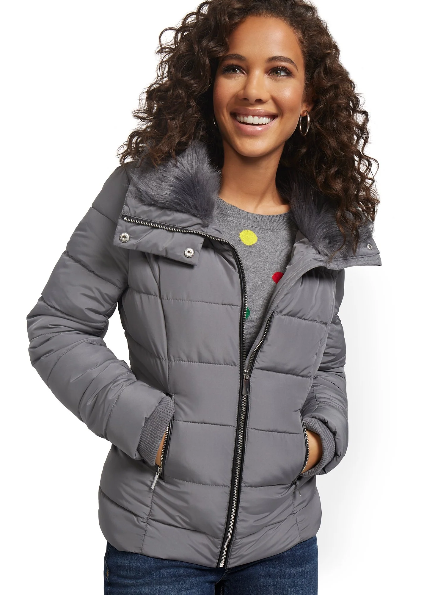 REPREVE® Faux-Fur Hooded Puffer Jacket - Image 18