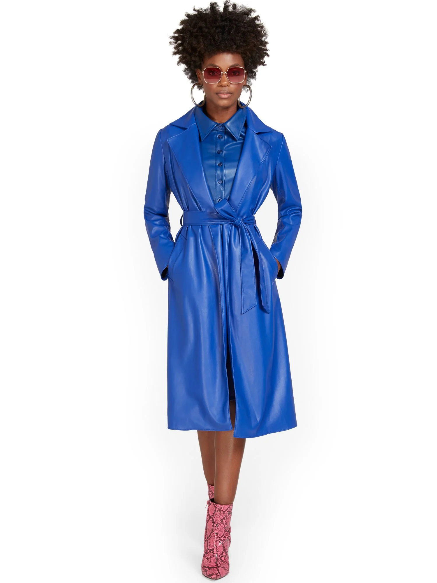 Responsibly-Treated Faux-Leather Trenchcoat - Image 4