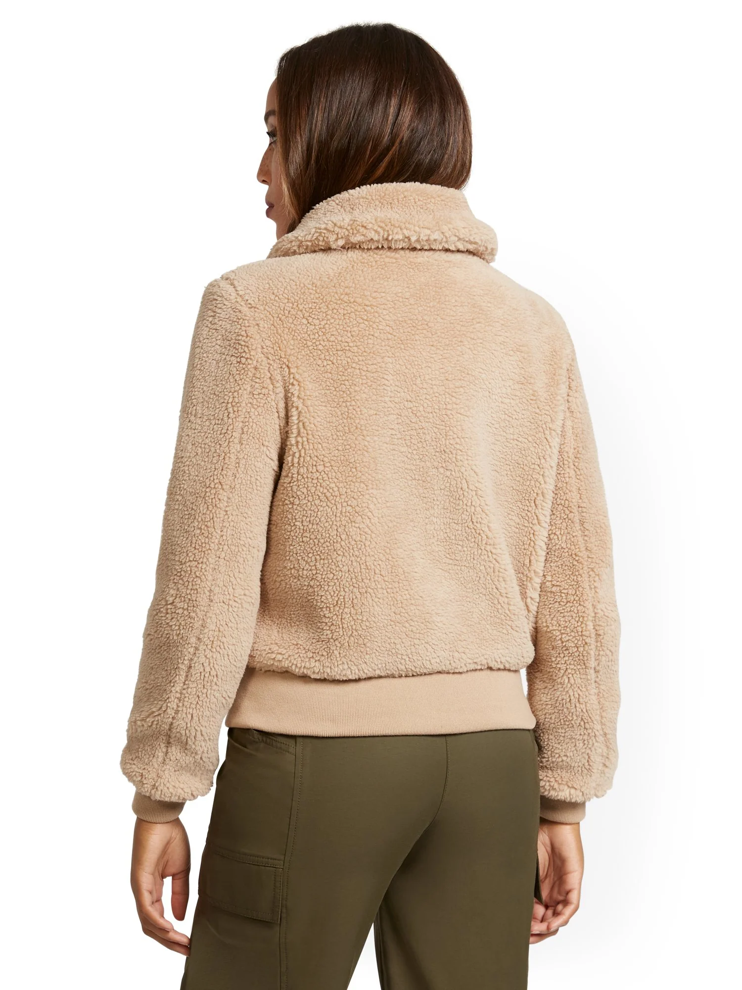 Reversible Teddy Bomber Jacket - Image 11